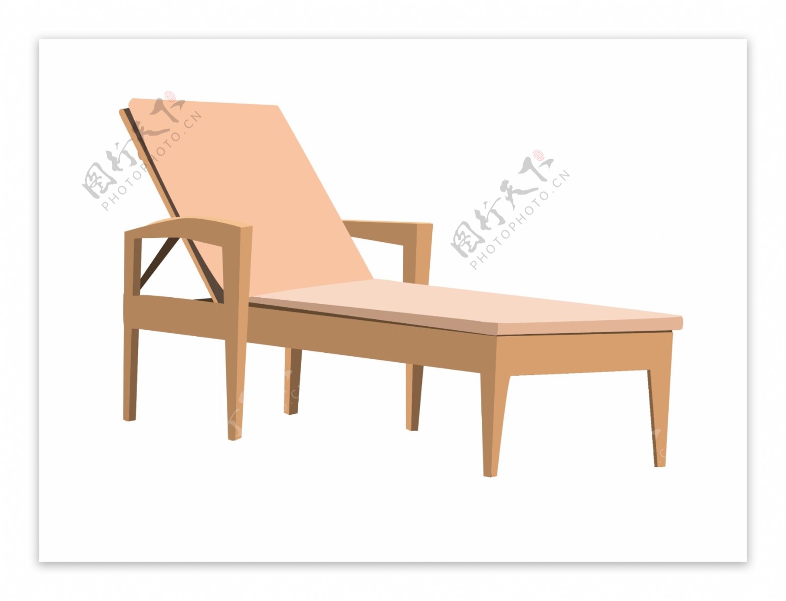 木制图案躺椅