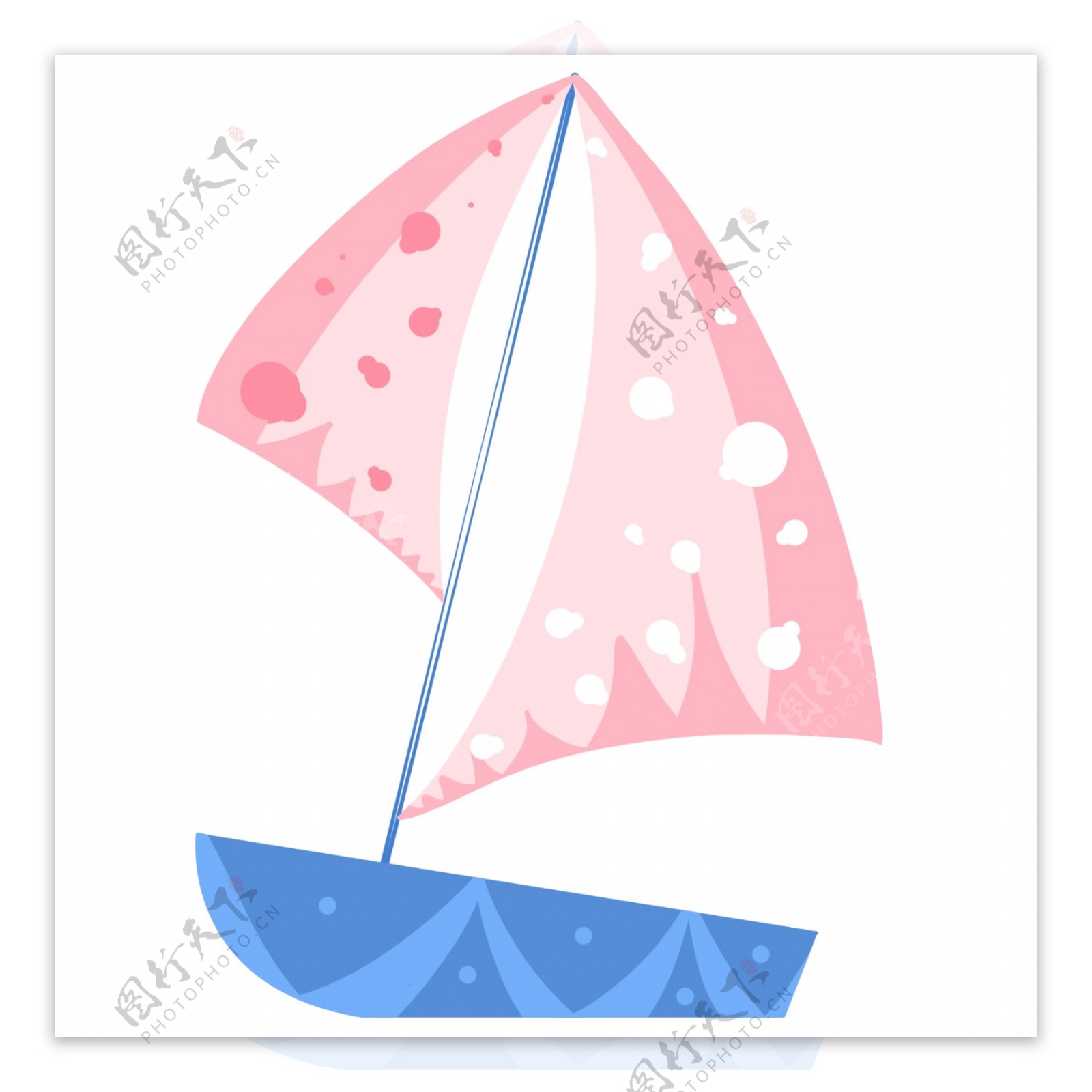 粉色帆船船只