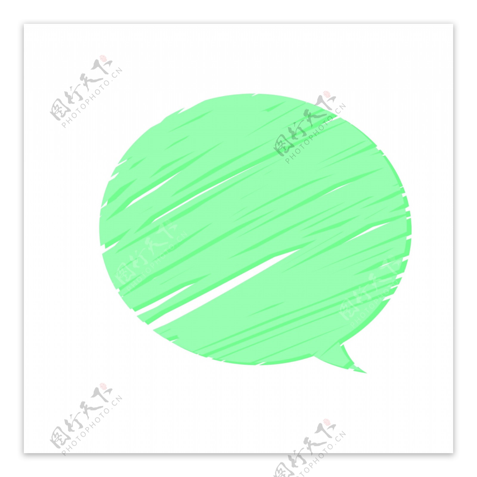 绿色涂鸦卡通气泡素材下载