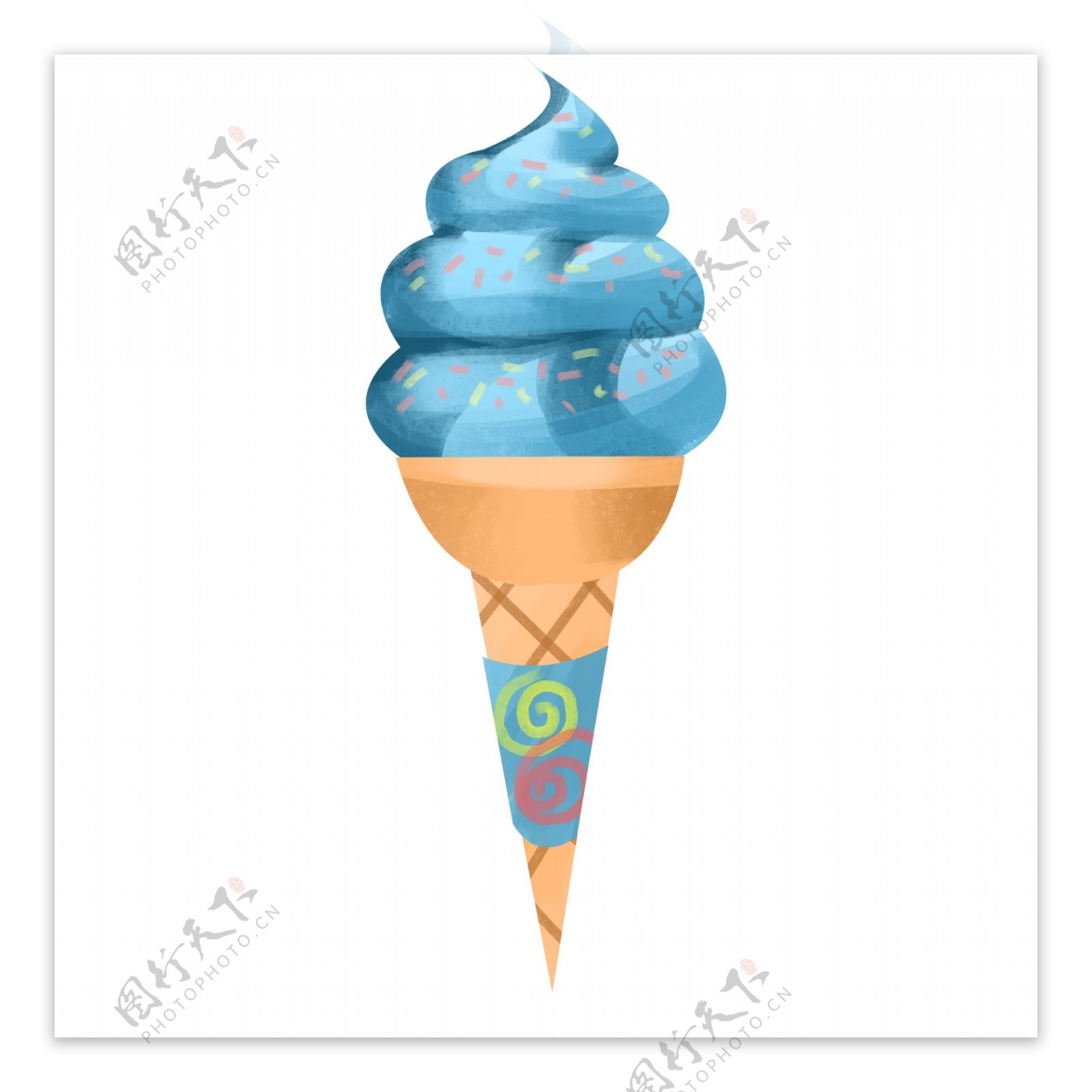 蓝色旋转冰淇淋