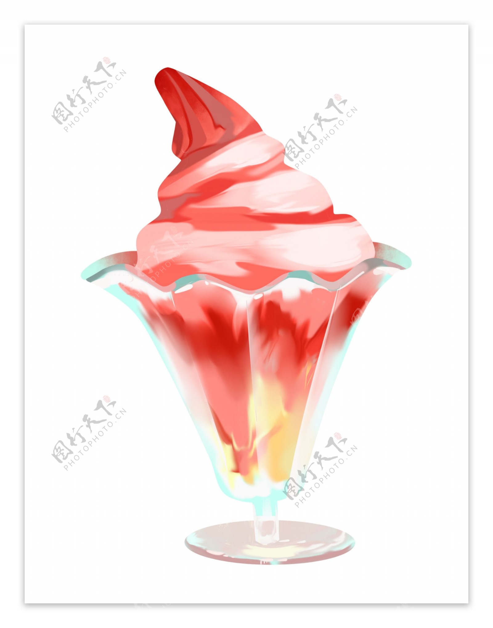 夏季红色冰淇淋雪糕美食免抠png元素