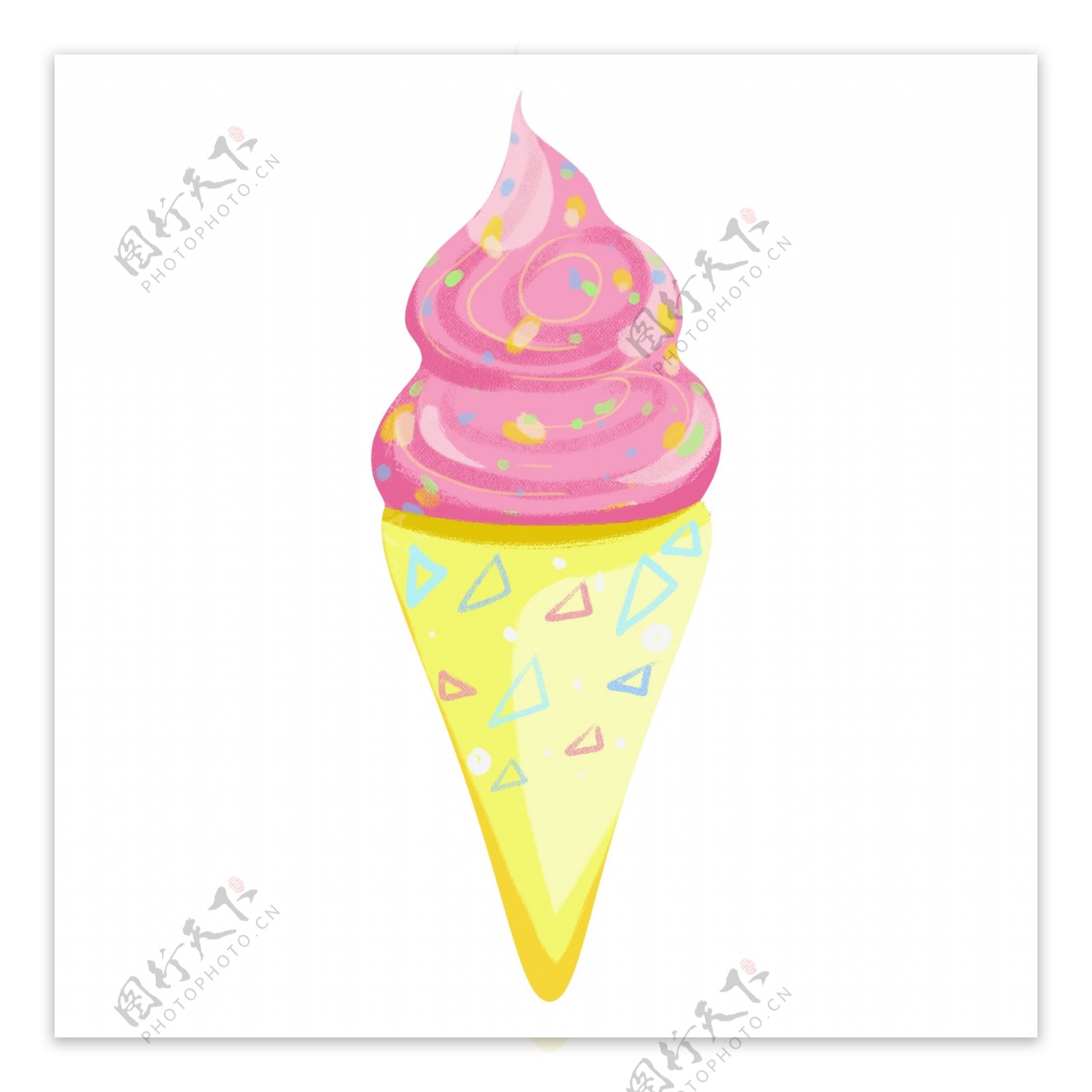 夏季粉色冰淇淋雪糕