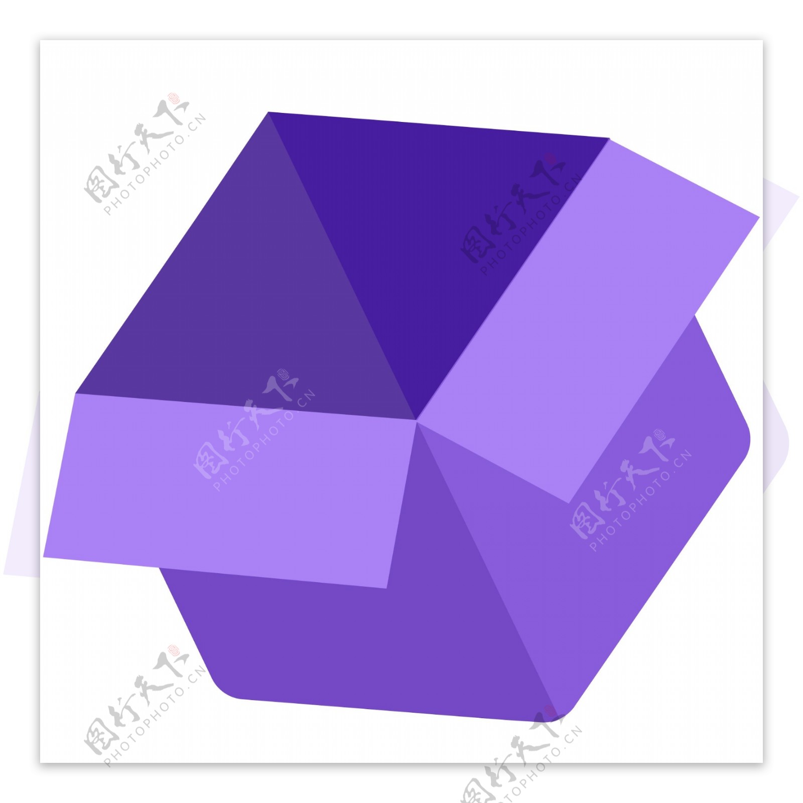 紫色的卡通箱子