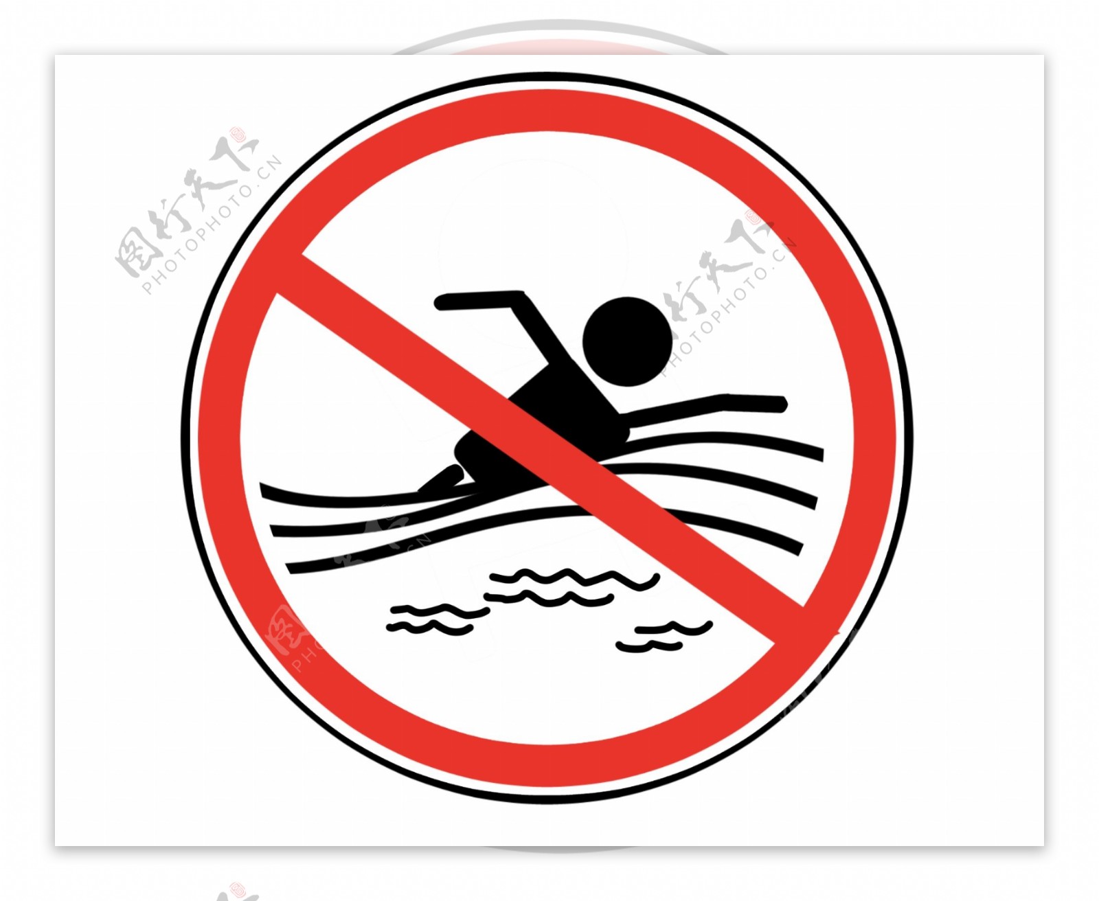 禁止游泳警示图标