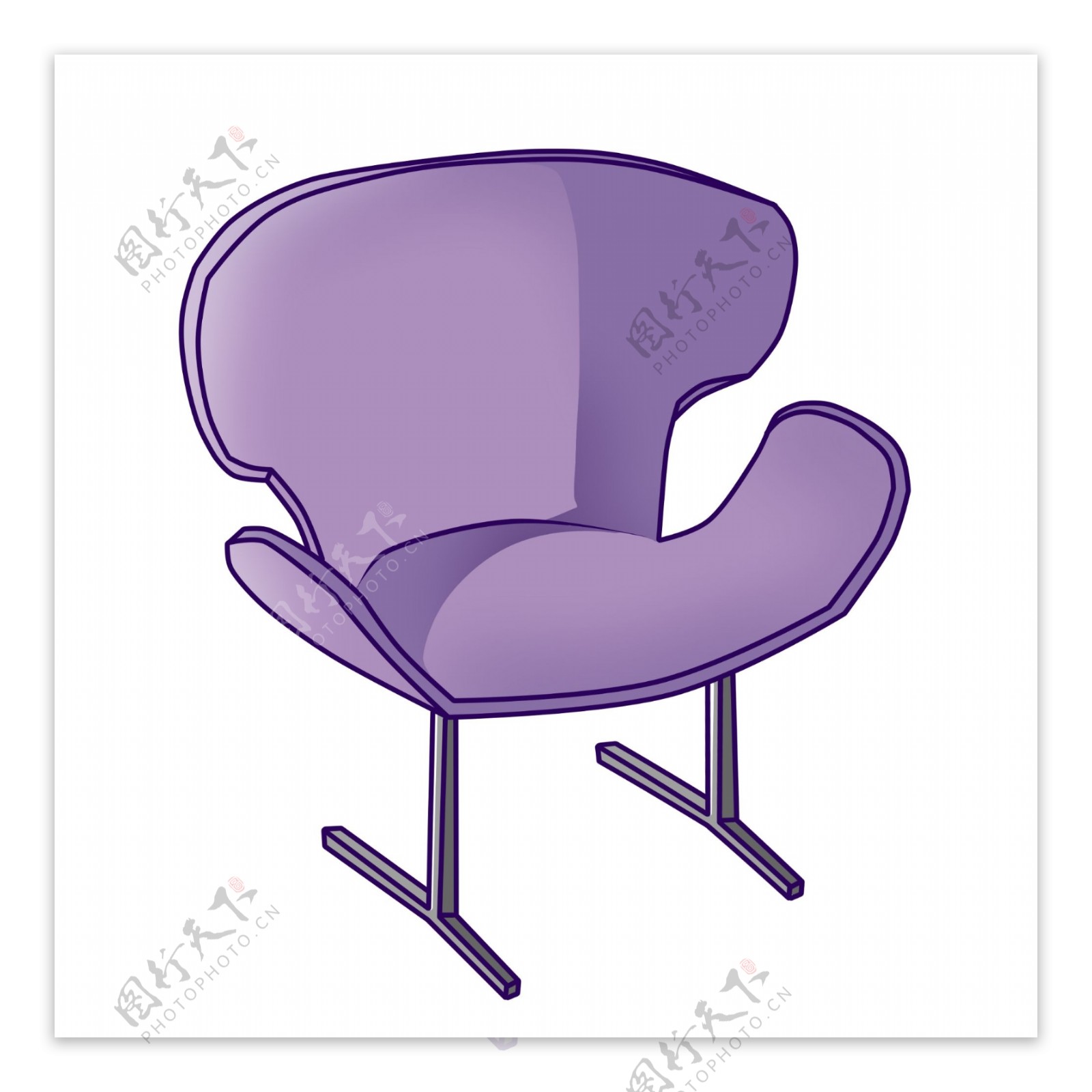 紫色的椅子的插画