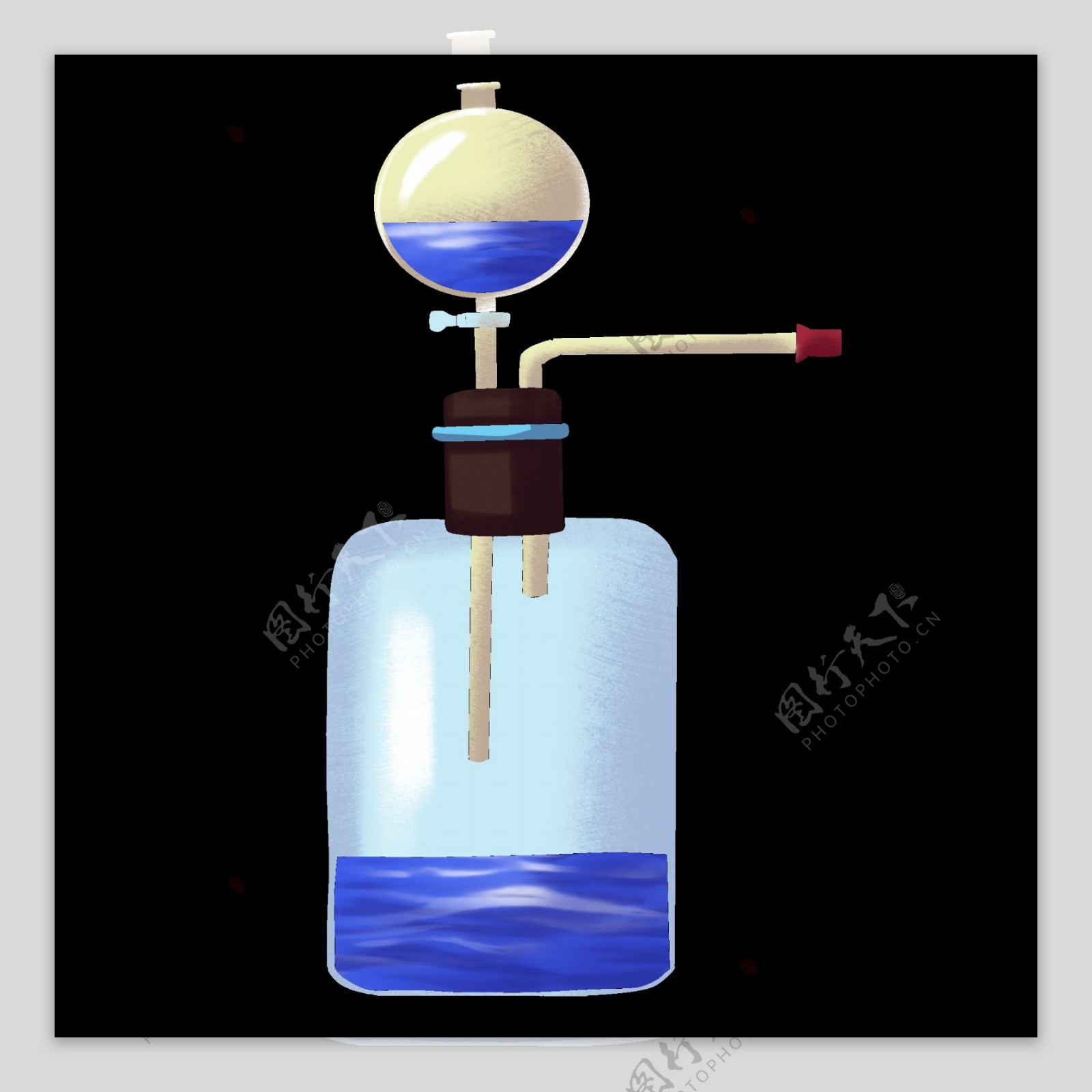 化学实验蒸馏插画
