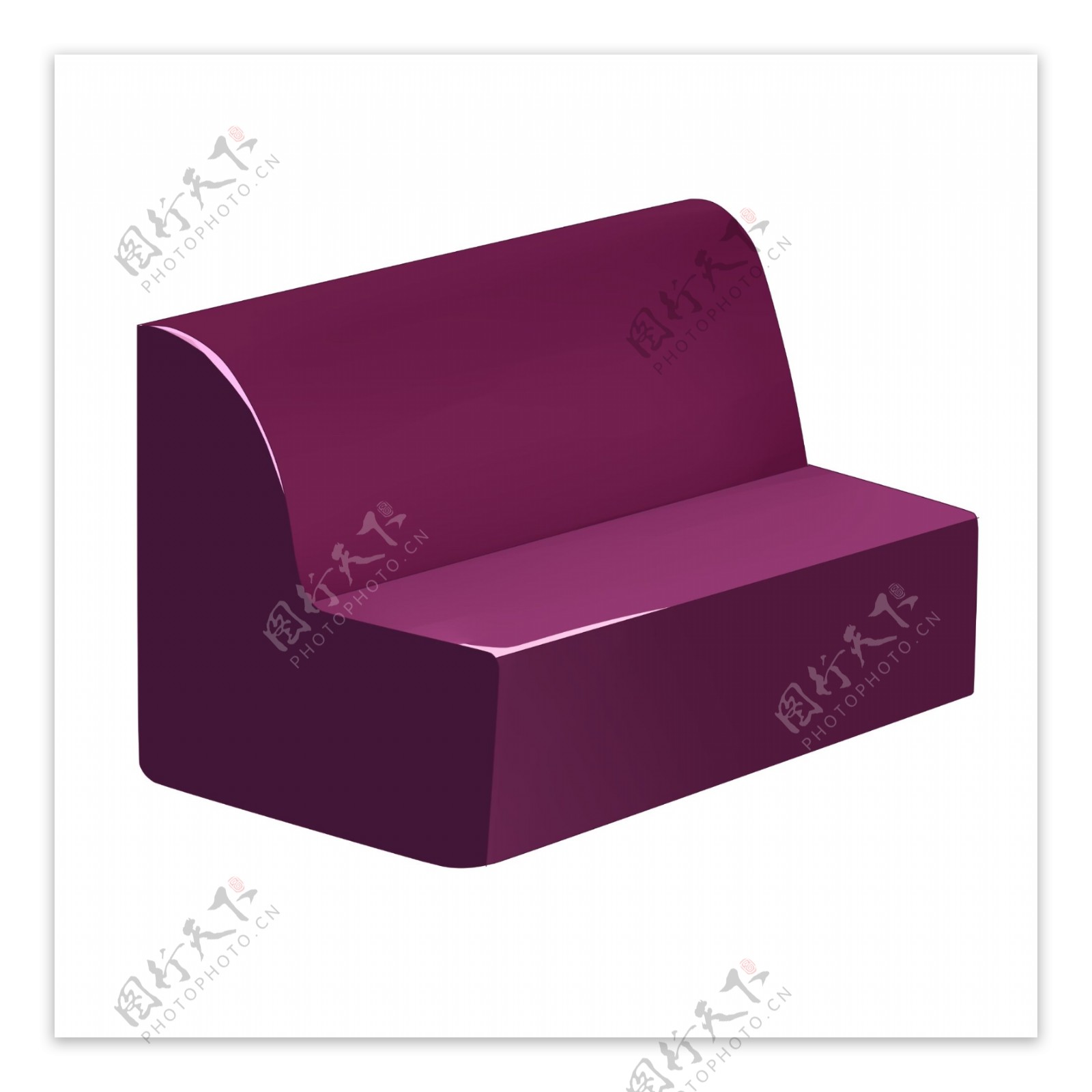 软包的紫色椅子插画