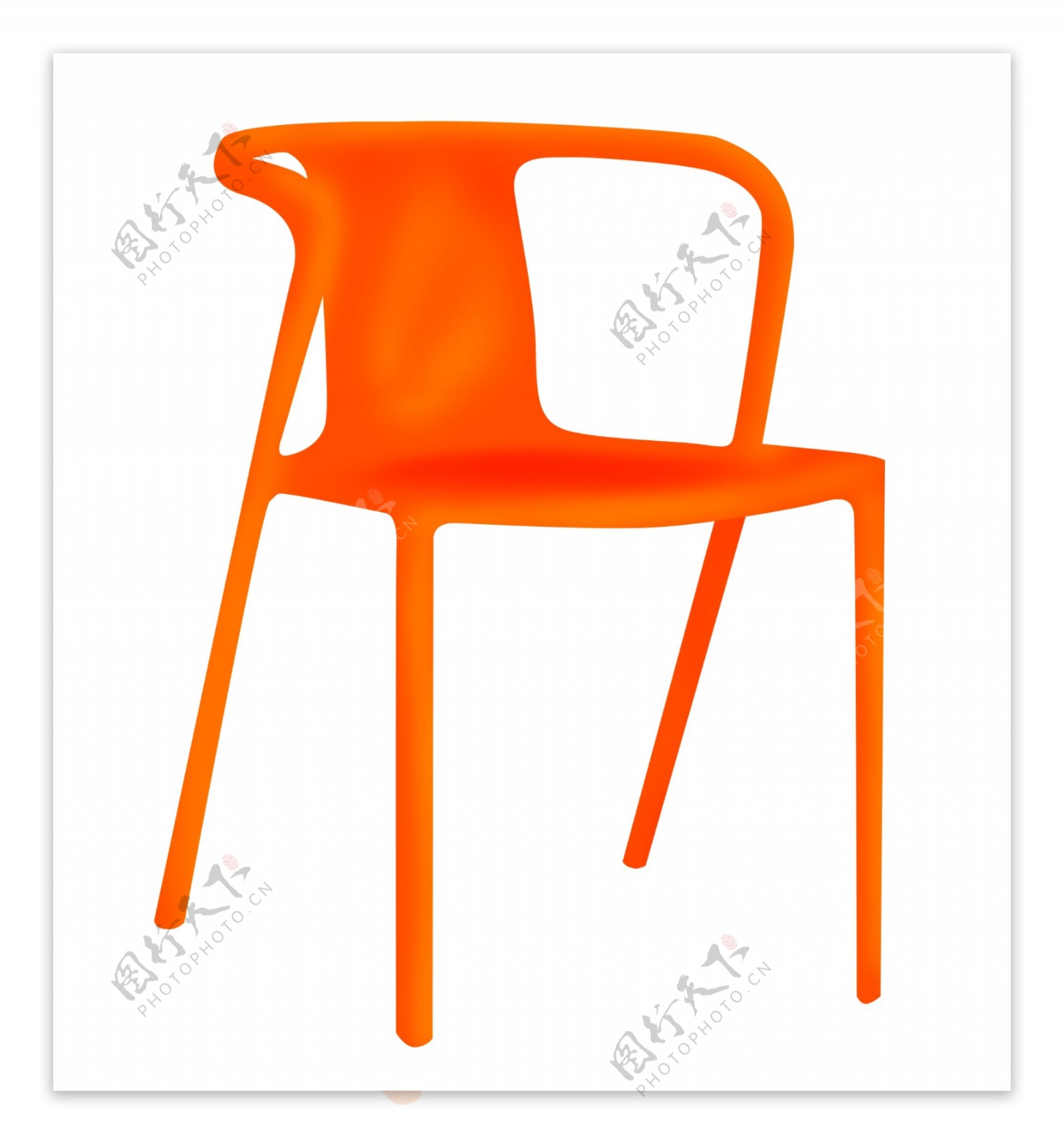 橘色椅子家具插画