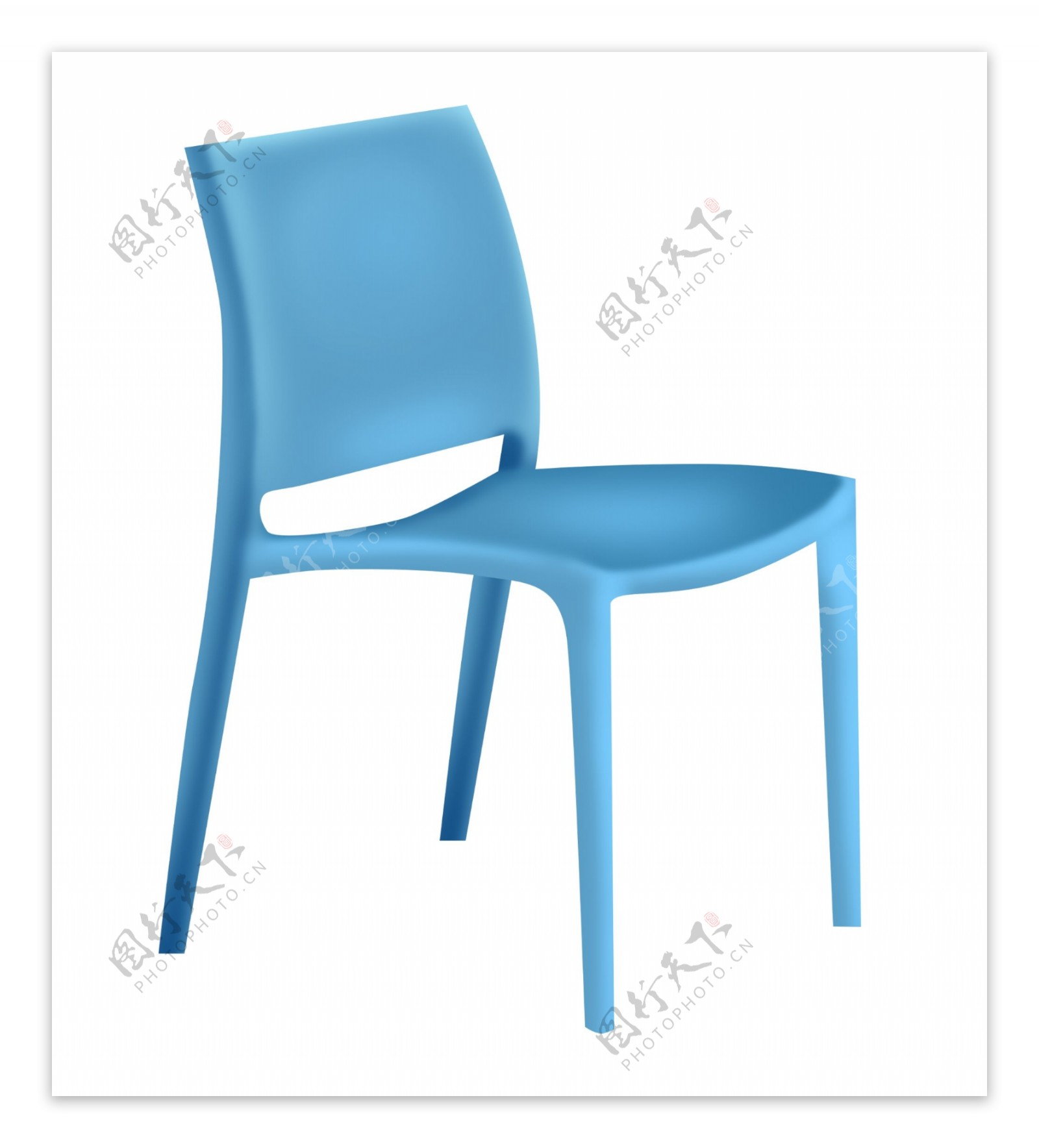 蓝色椅子家具插画