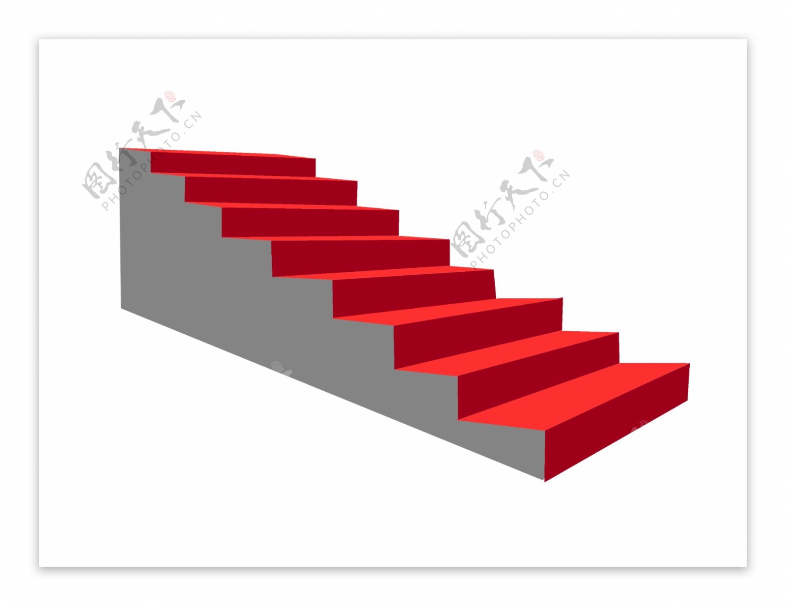 红色的楼房楼梯插画