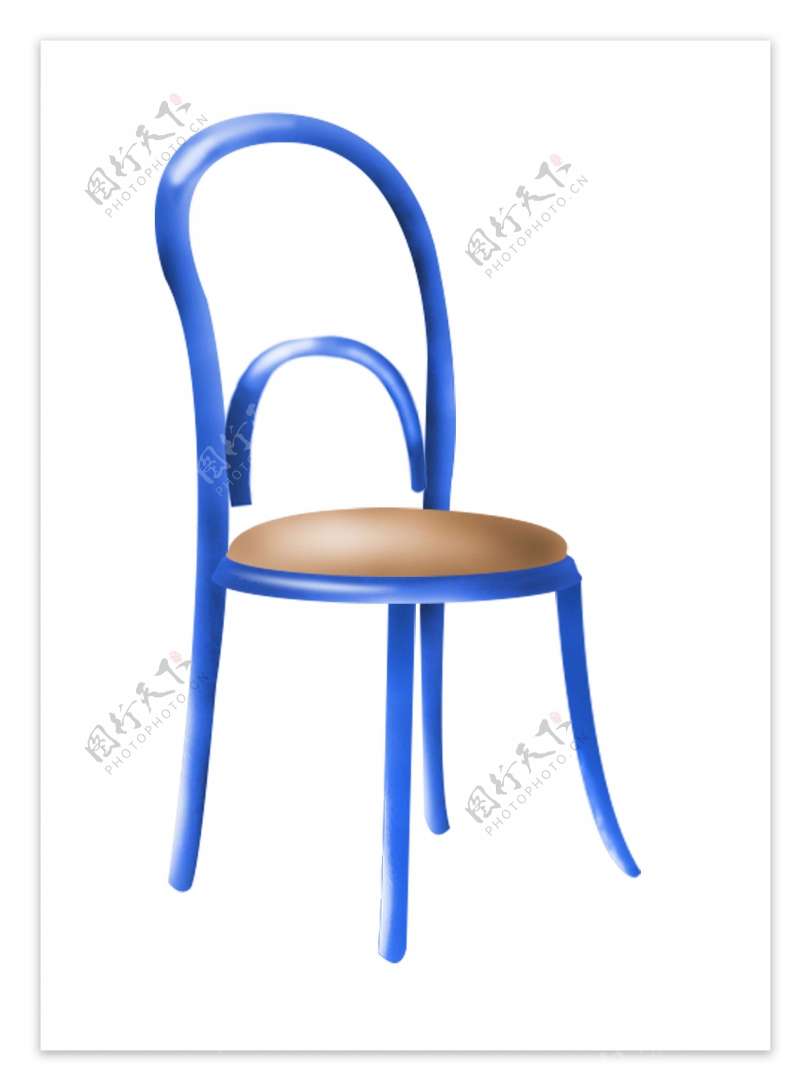 蓝色椅子家具插图
