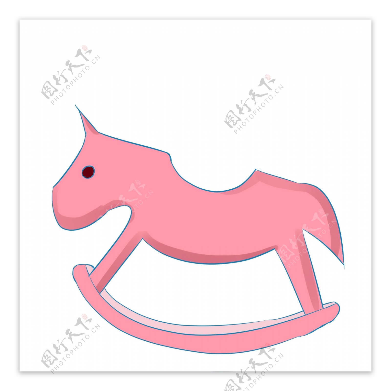 粉色木马摇椅插图