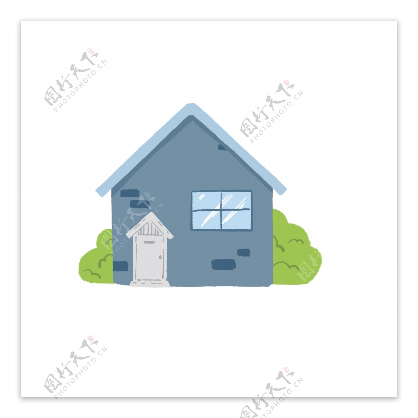 可爱的蓝色小房子