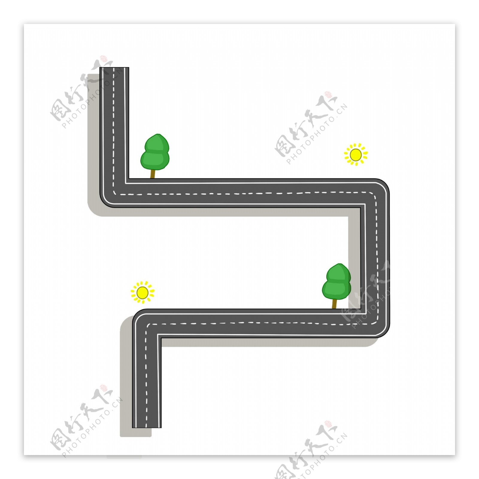植物装饰公路插图