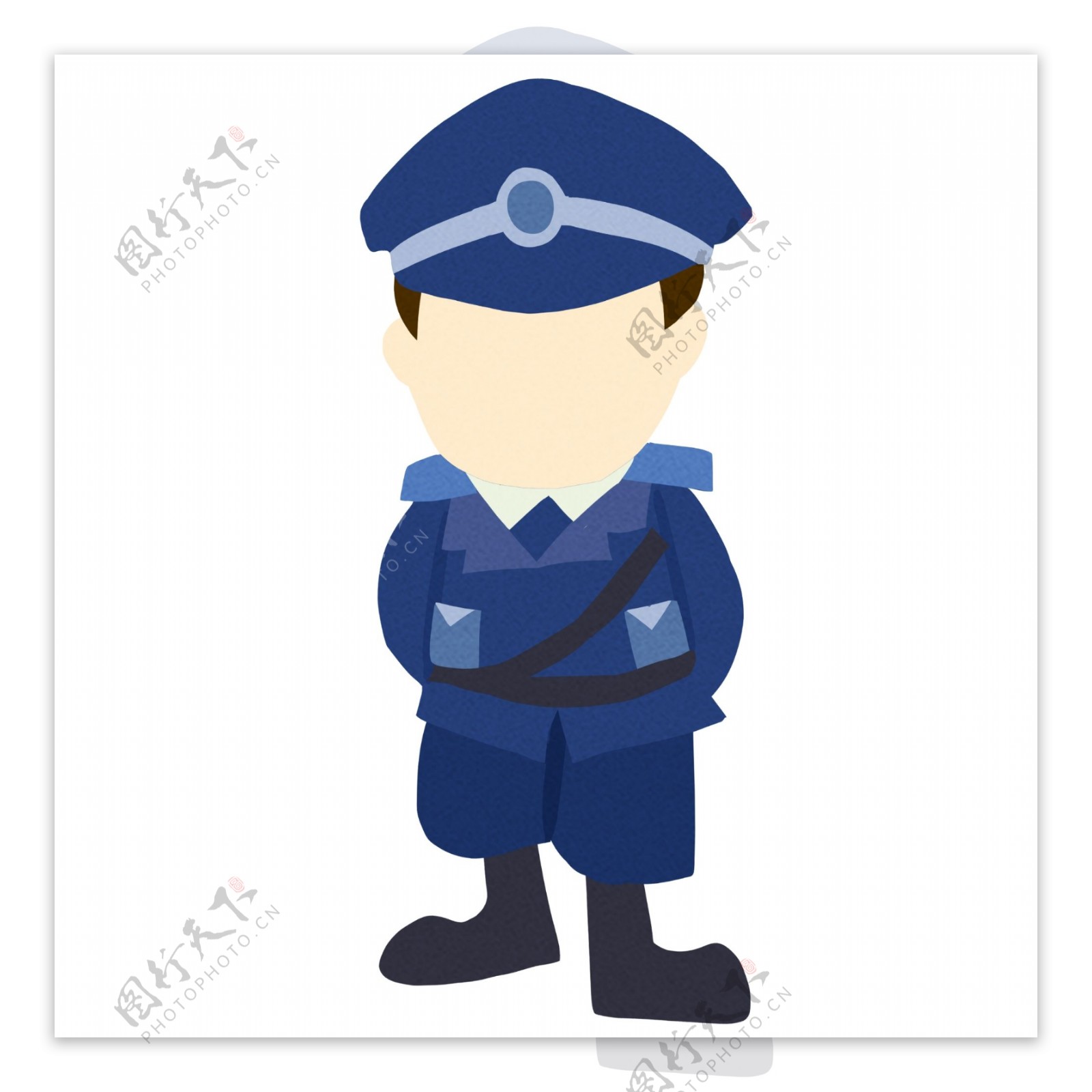 执勤的警察装饰插画