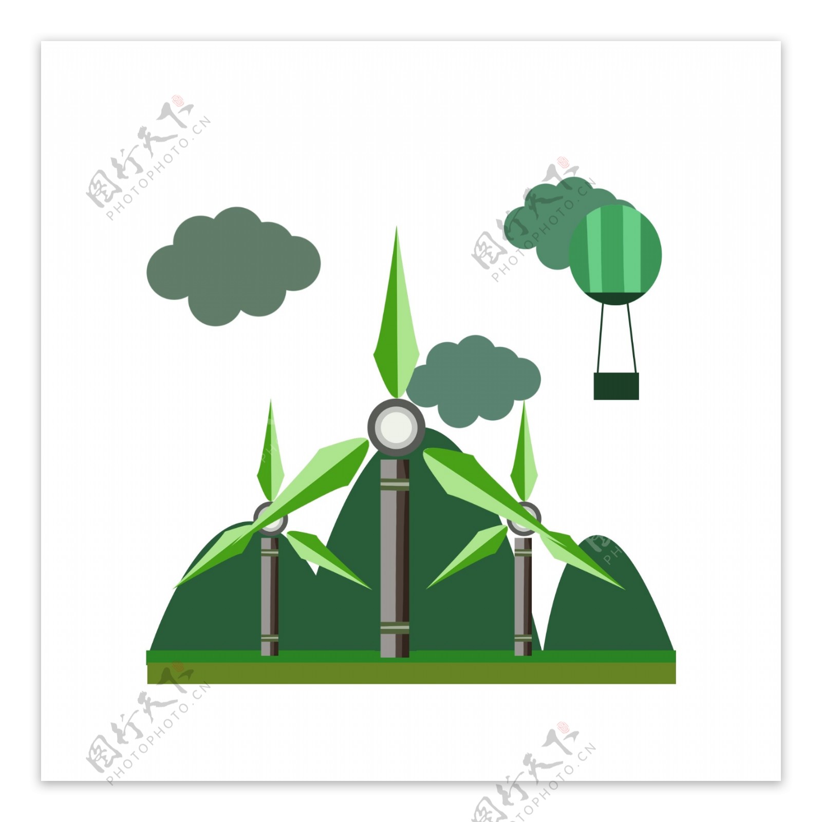 环保风车装饰插画