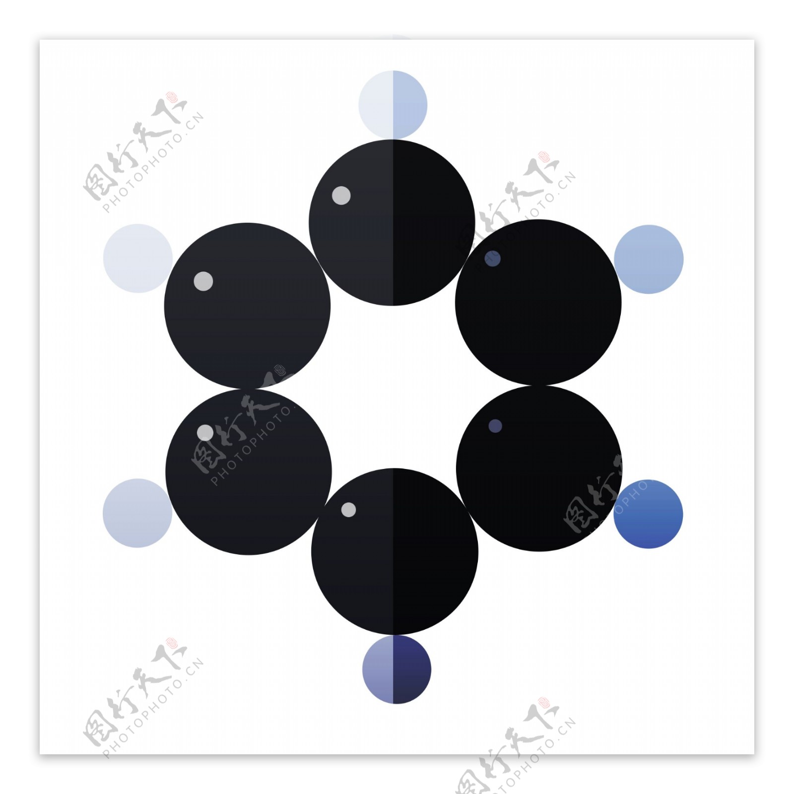黑色的分子结构插画