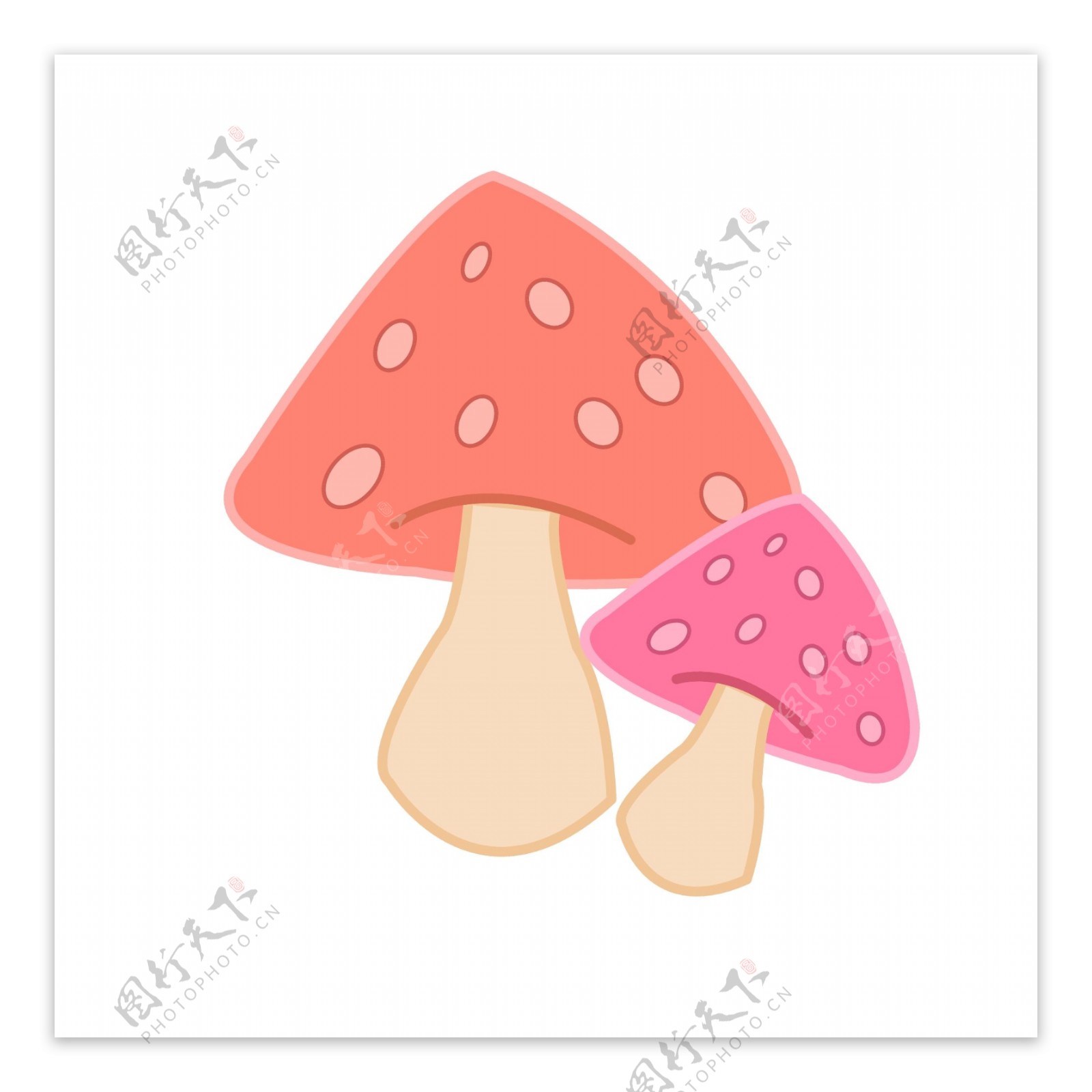 红色的蘑菇装饰插画