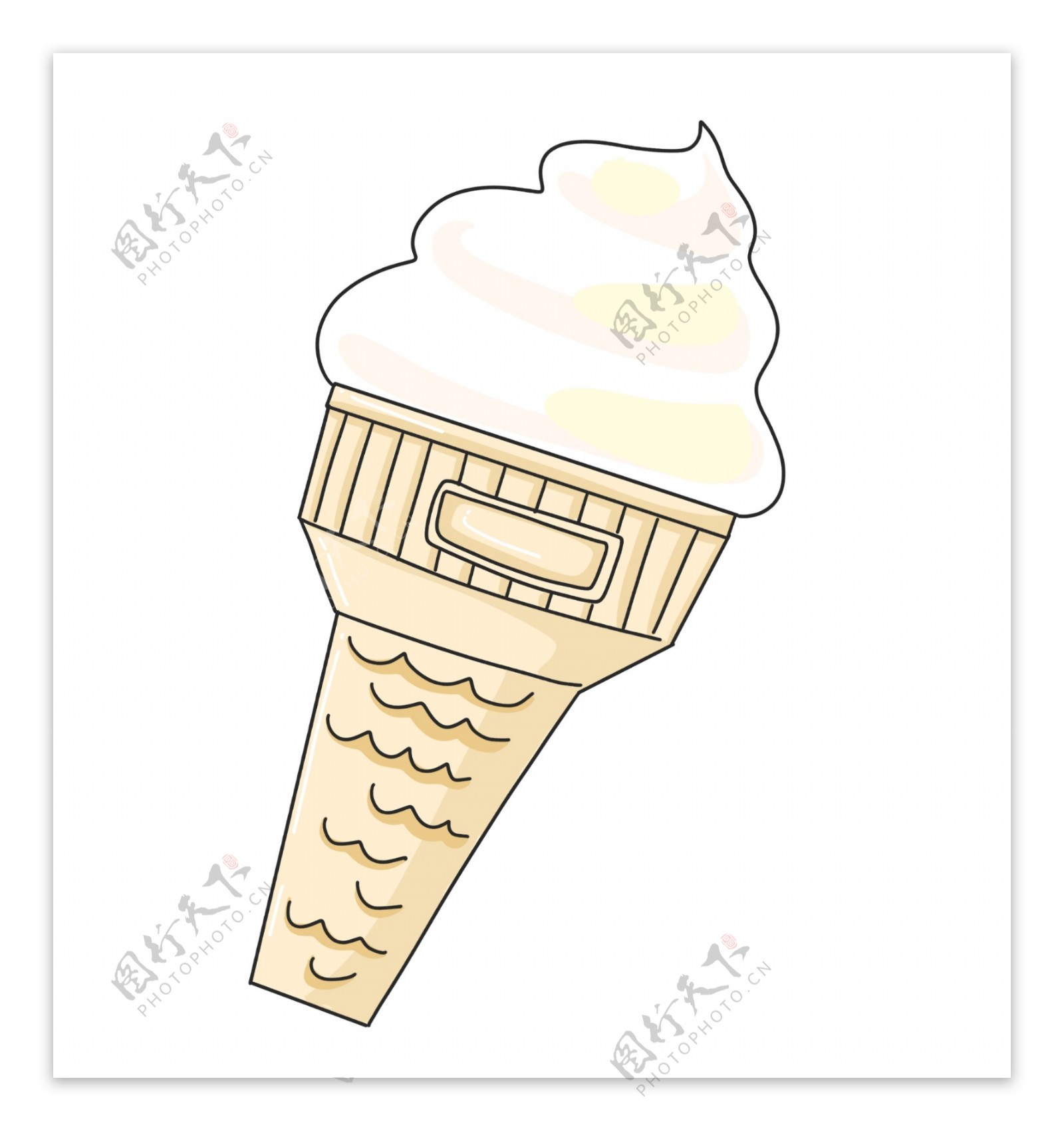 奶油冰淇淋装饰插画