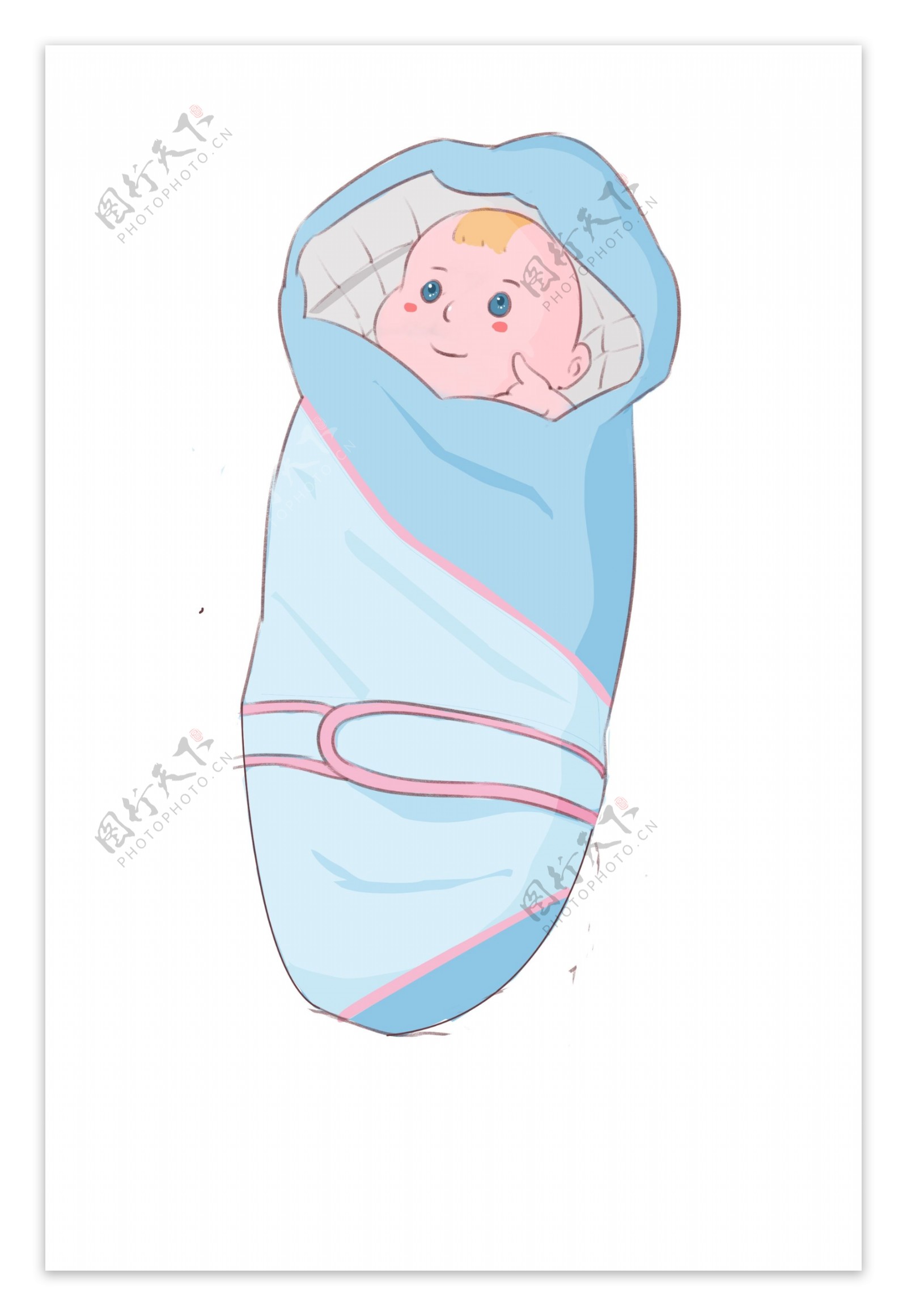 婴儿睡袋装饰插画