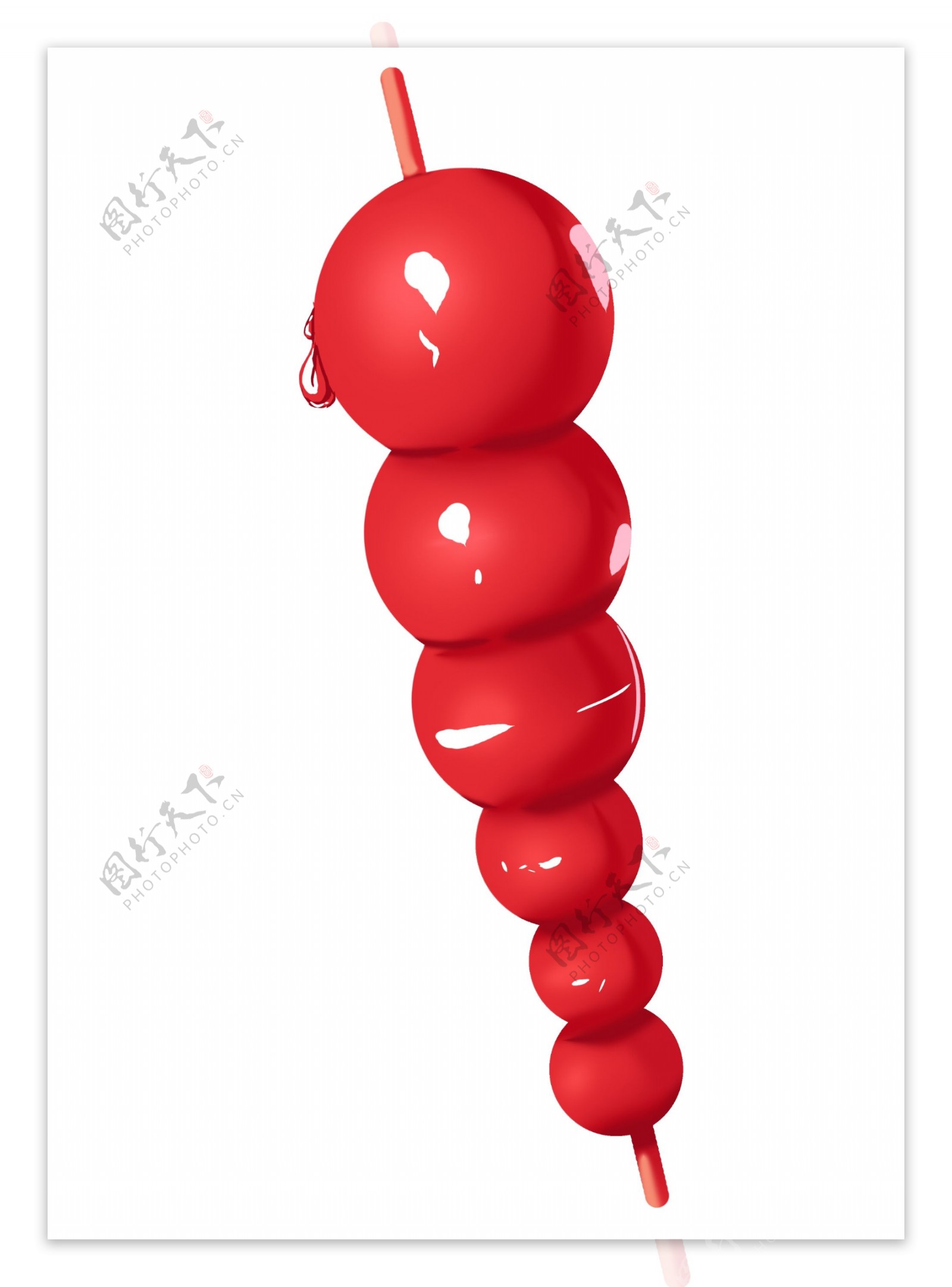 红色立体冰糖葫芦插图