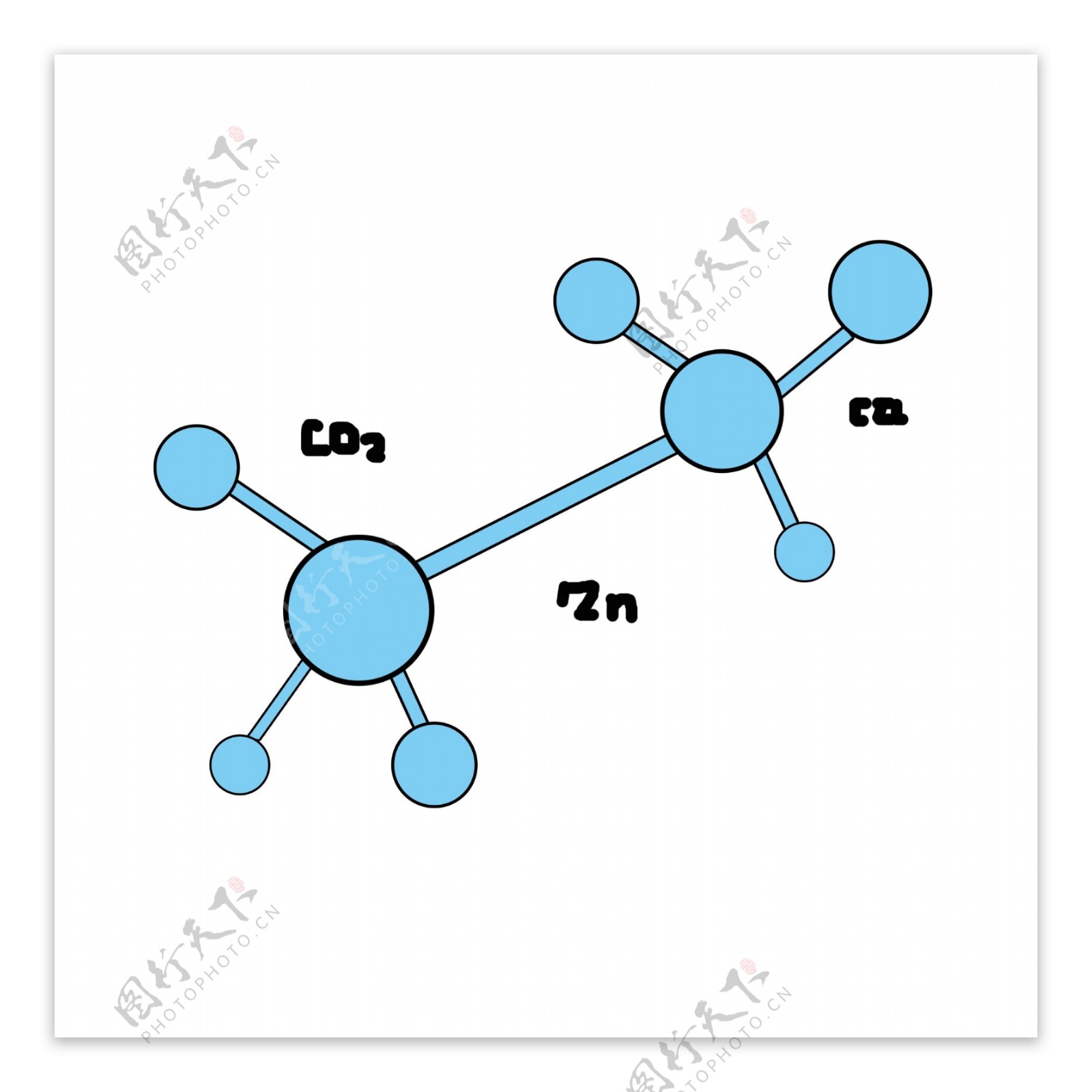 蓝色化学分子结构物