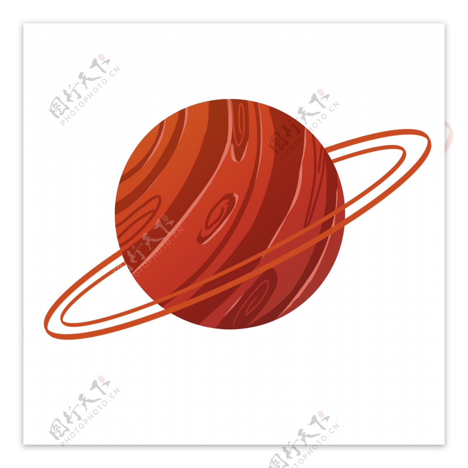 红色圆形星球插图
