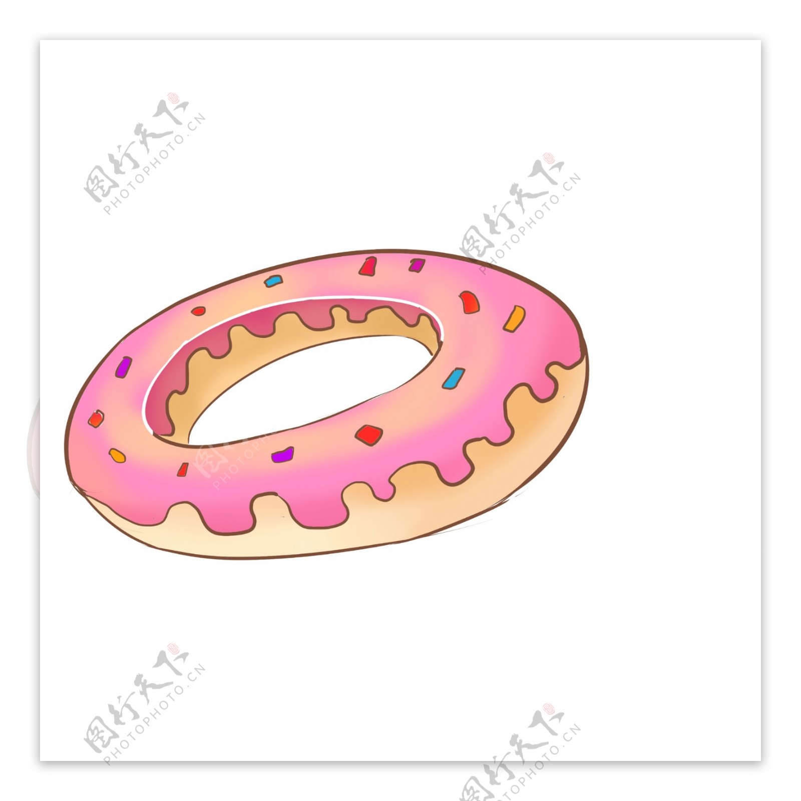 粉色奶油甜甜圈插画