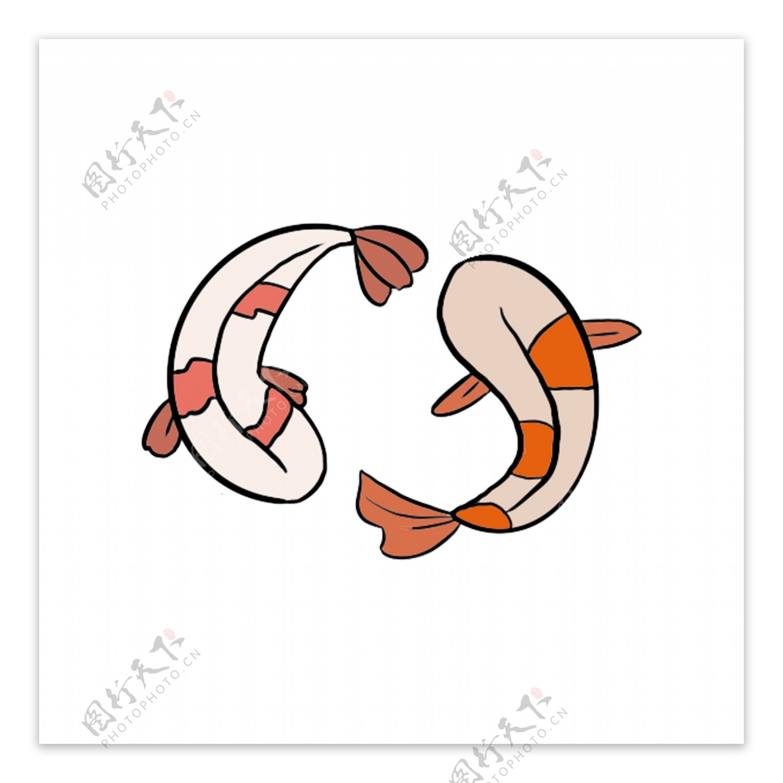 卡通海鲜锦鱼插图