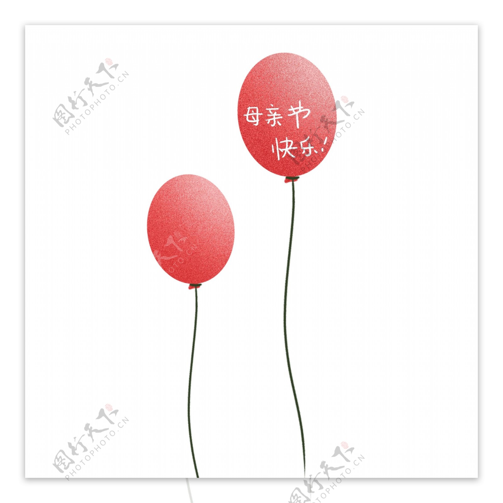 红色喜庆气球卡通透明素材