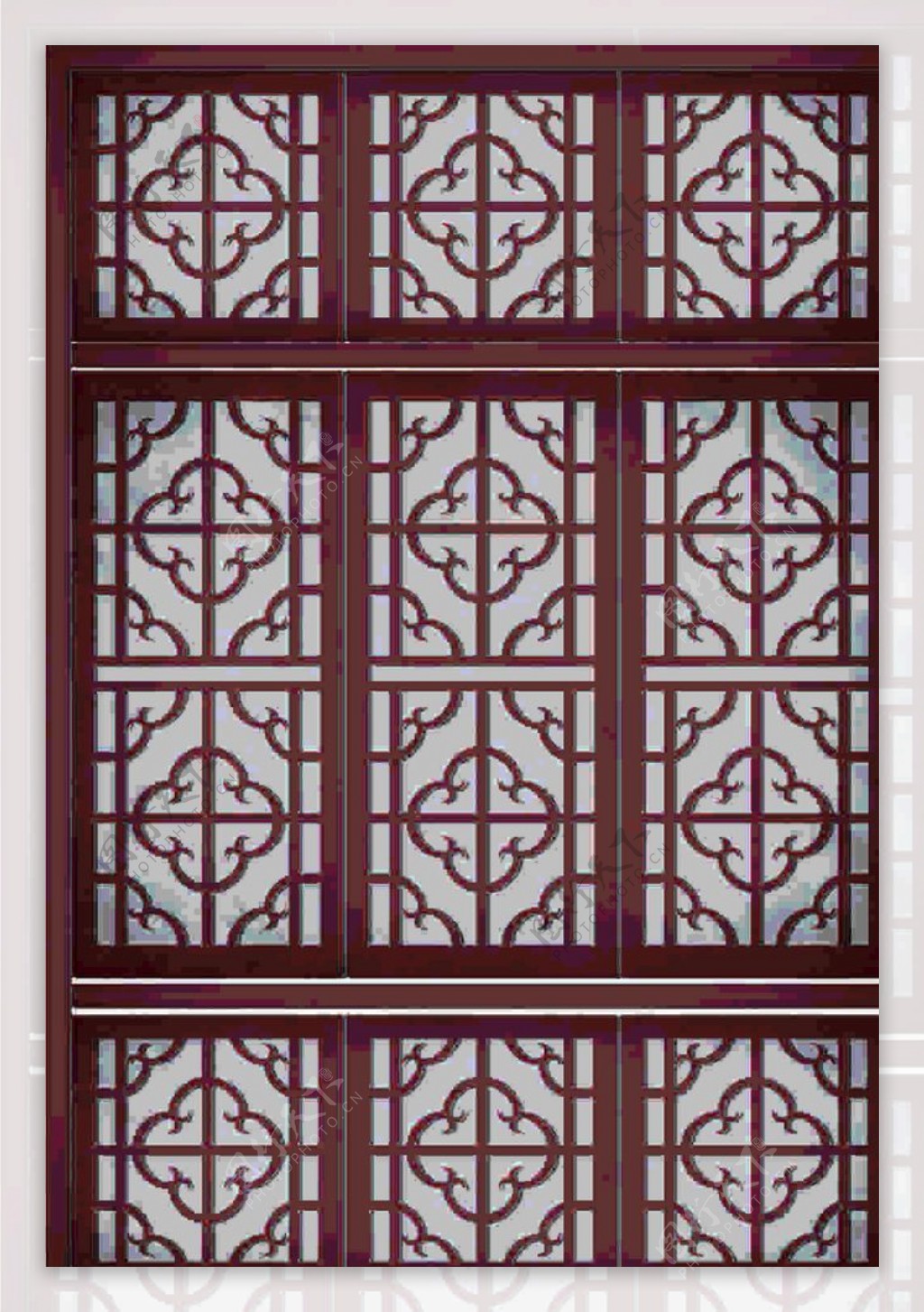 中式雕刻红木窗户