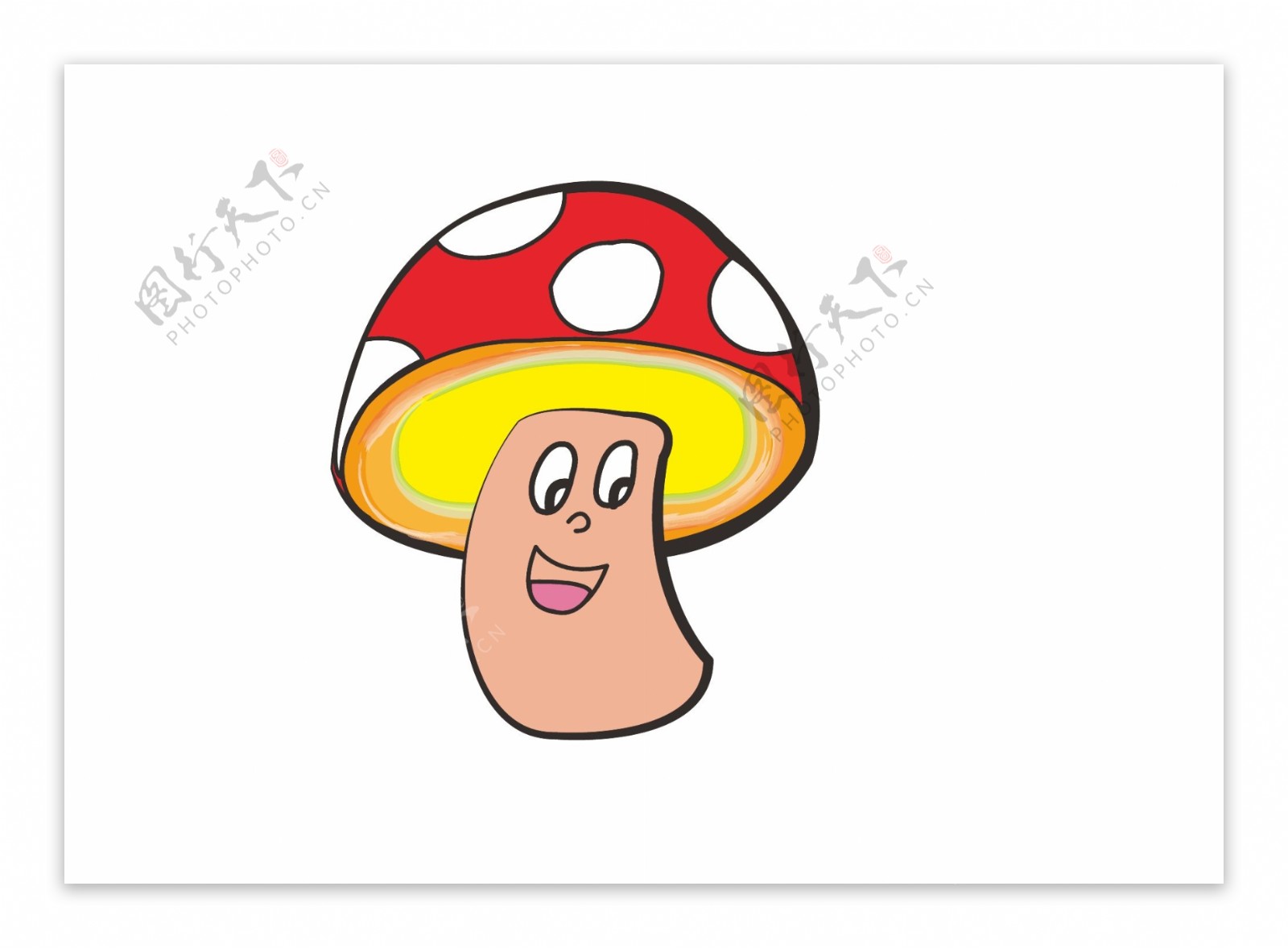 矢量卡通蘑菇表情