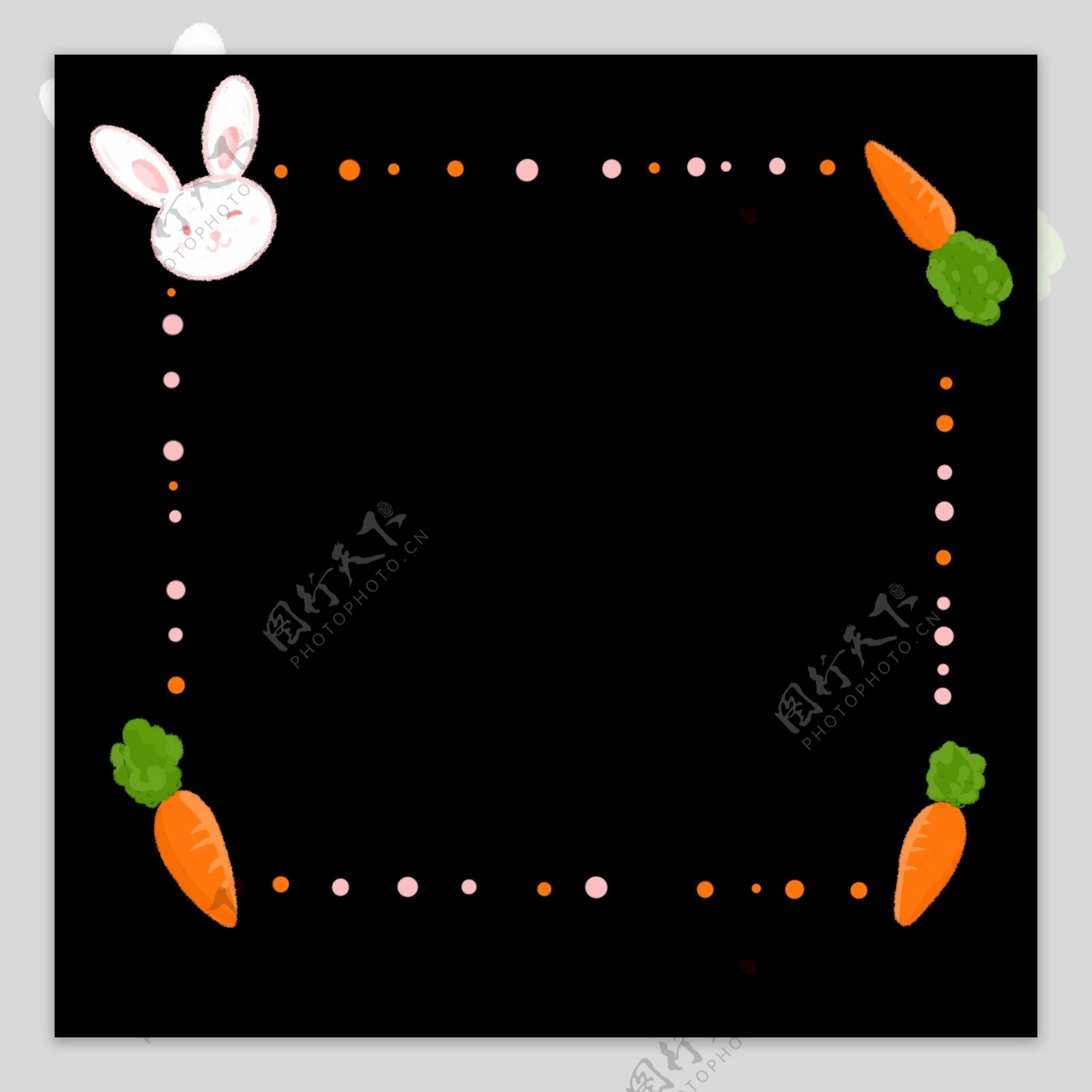 兔子边框可爱胡萝卜