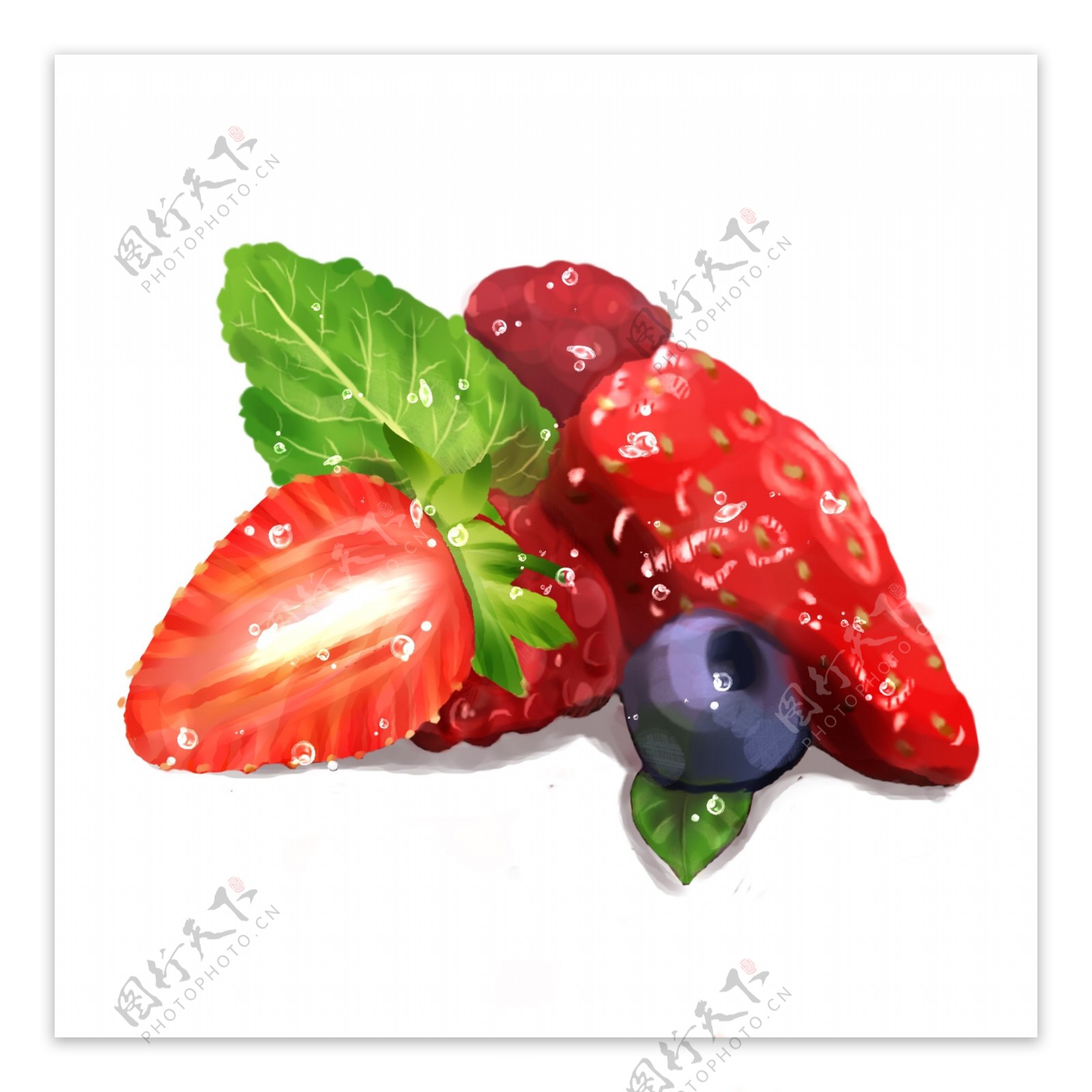 美味草莓蓝莓