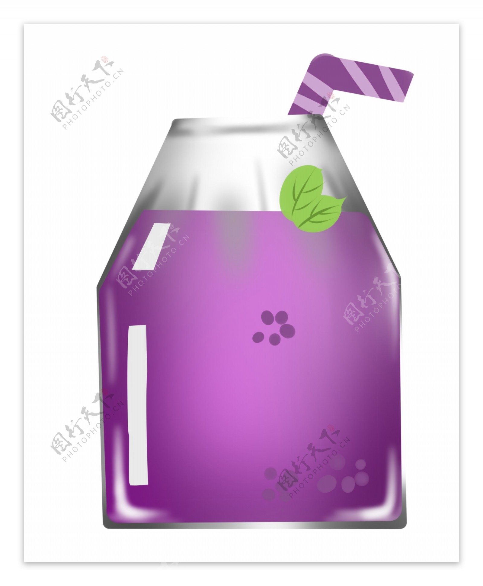创意紫色薄荷装饰果汁