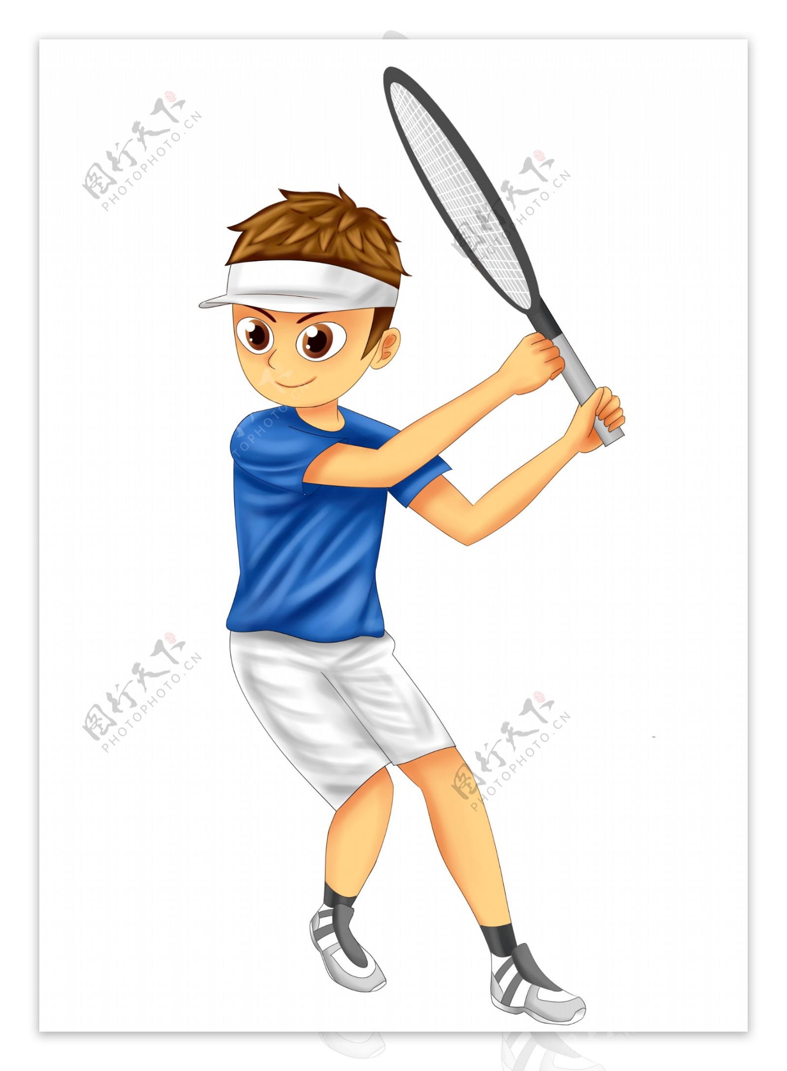 打网球男孩运动员