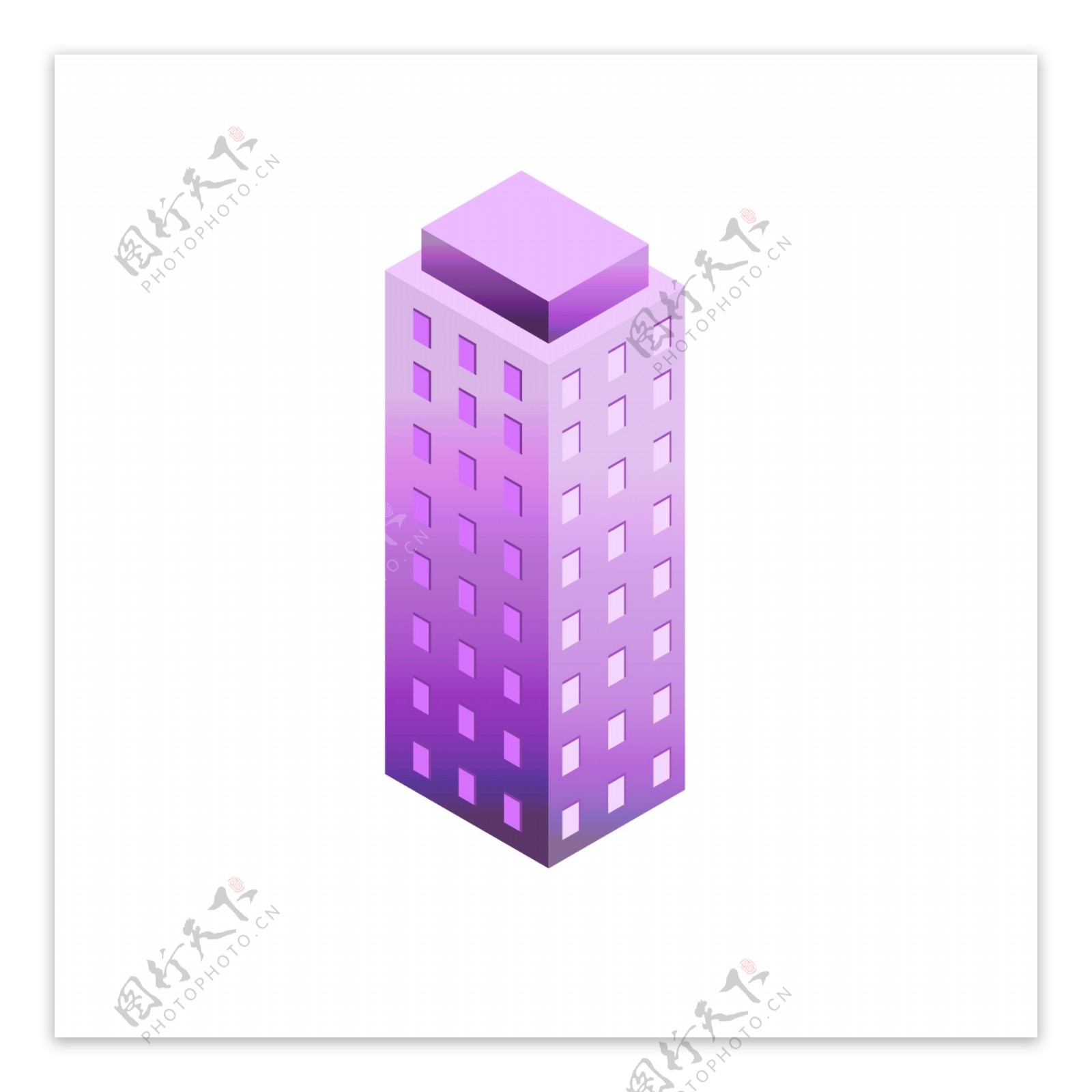 立体紫色高楼大厦