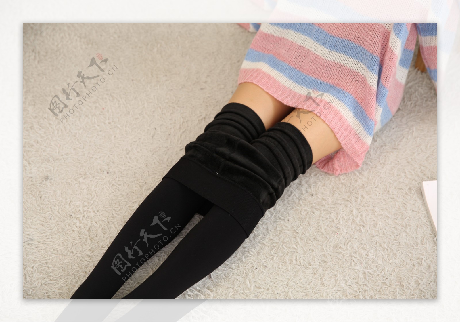 时尚韩版女士黑色打底袜裤2