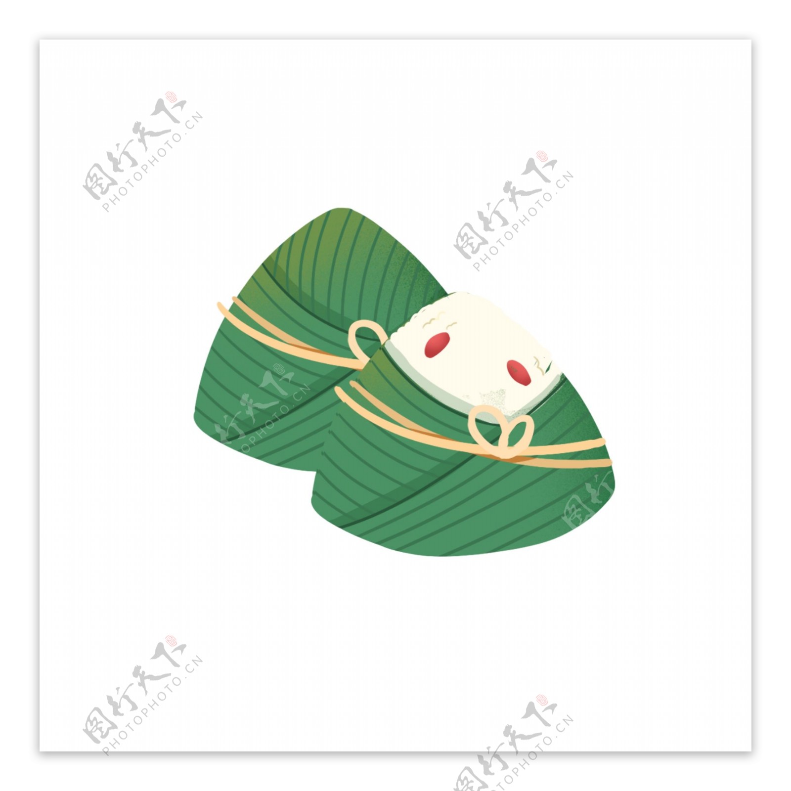 绿色粽子图案元素
