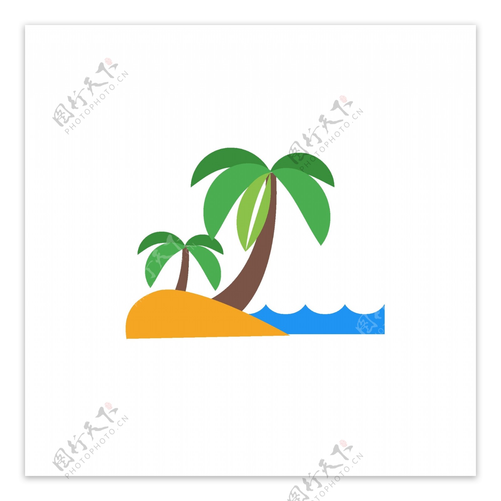 椰树海滩图标