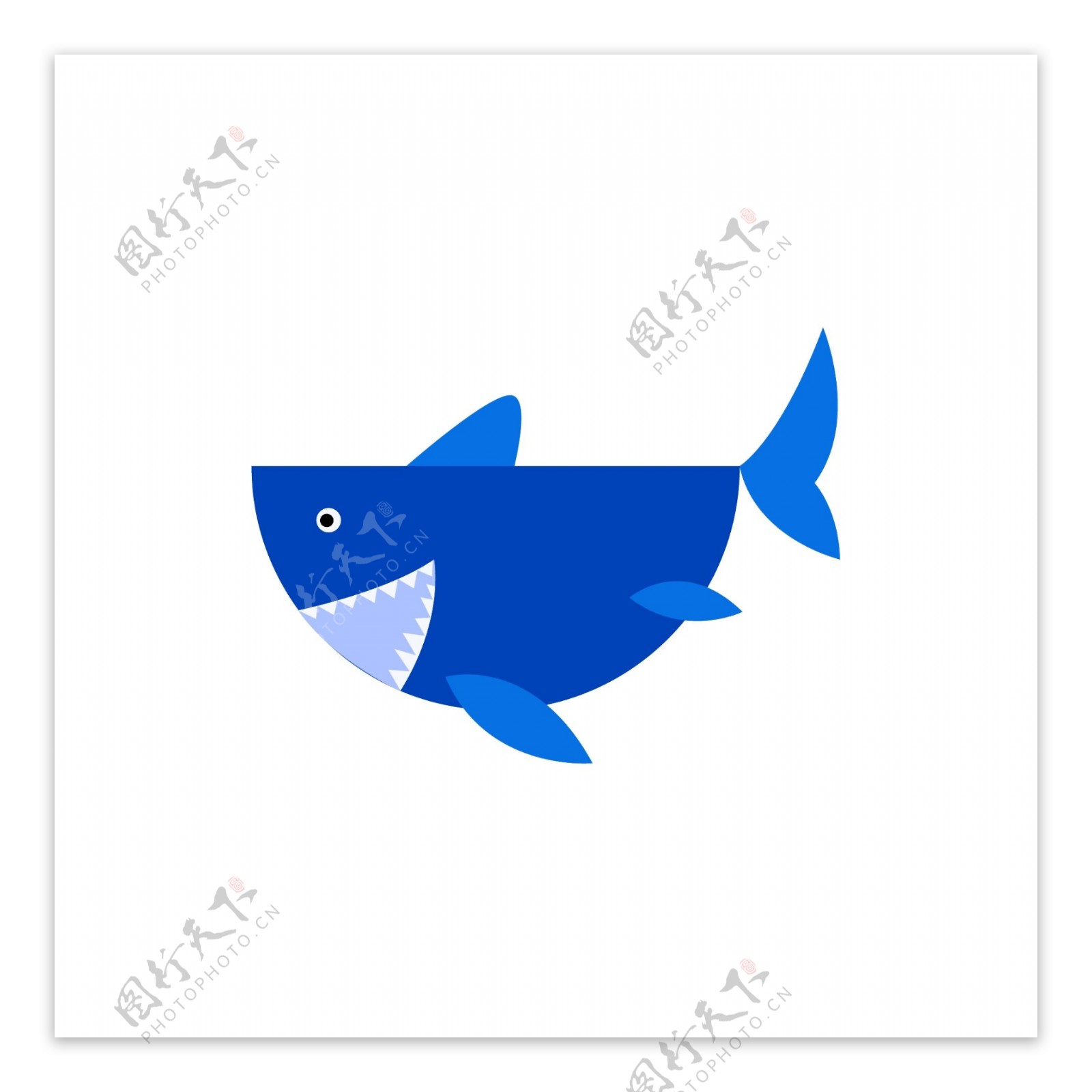 鯊魚可爱插画素材
