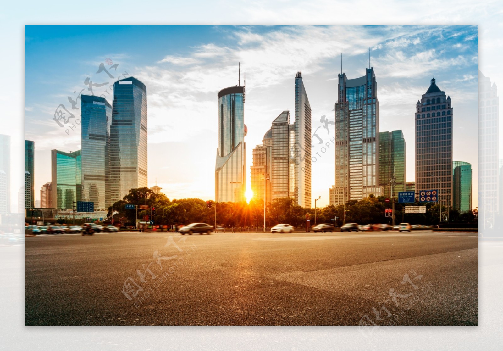 上海清晨建筑风景