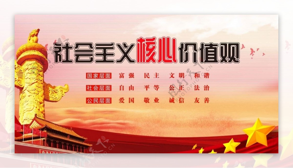 中国特色核心价值观宣传海报