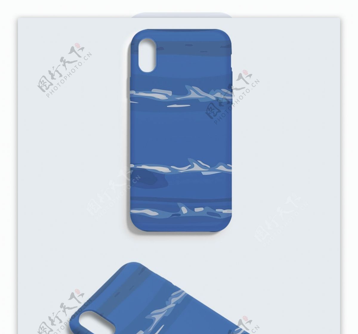 矢量蓝色抽象海王星背景手机壳