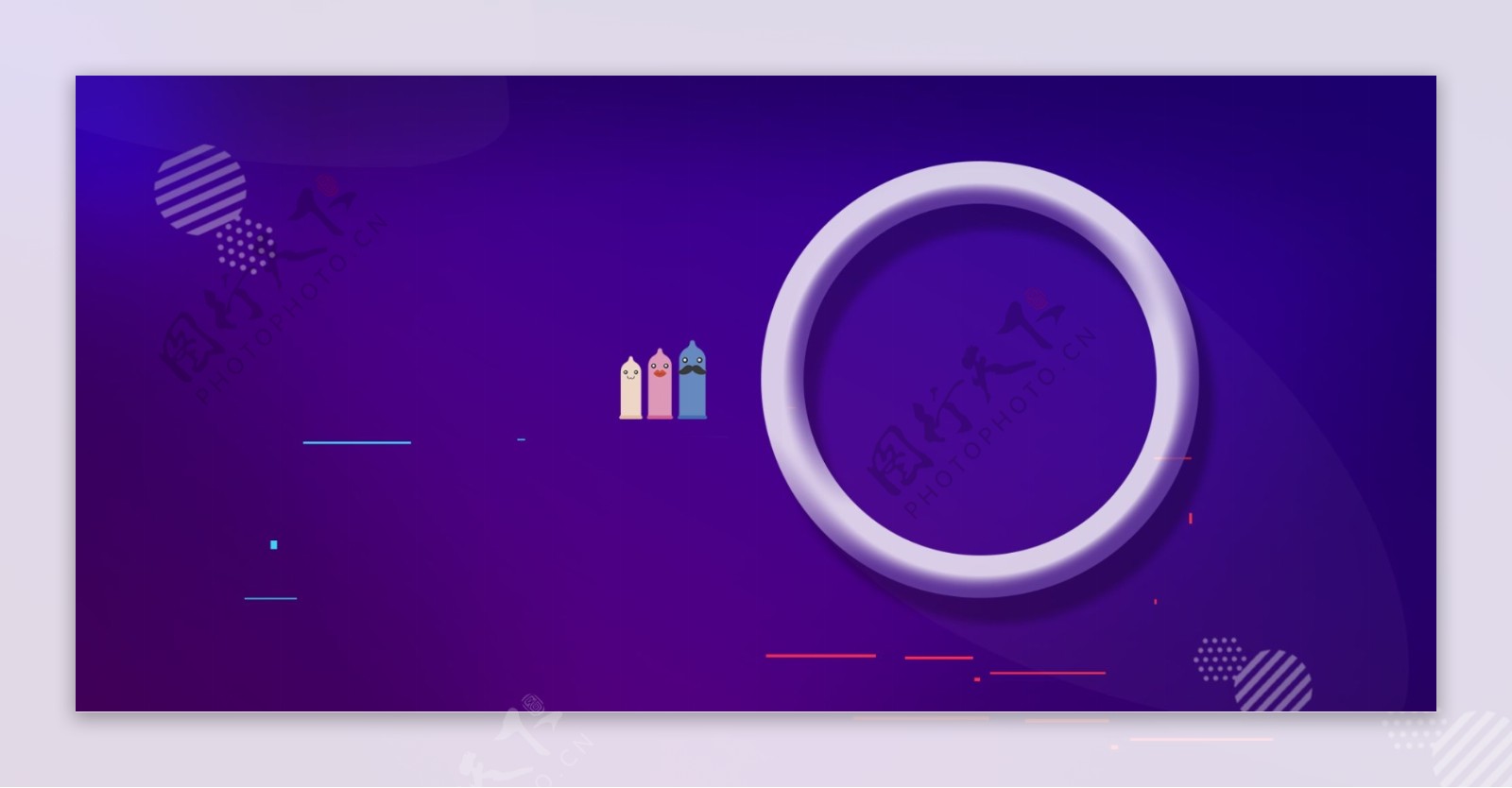 紫色圆圈banner背景设计