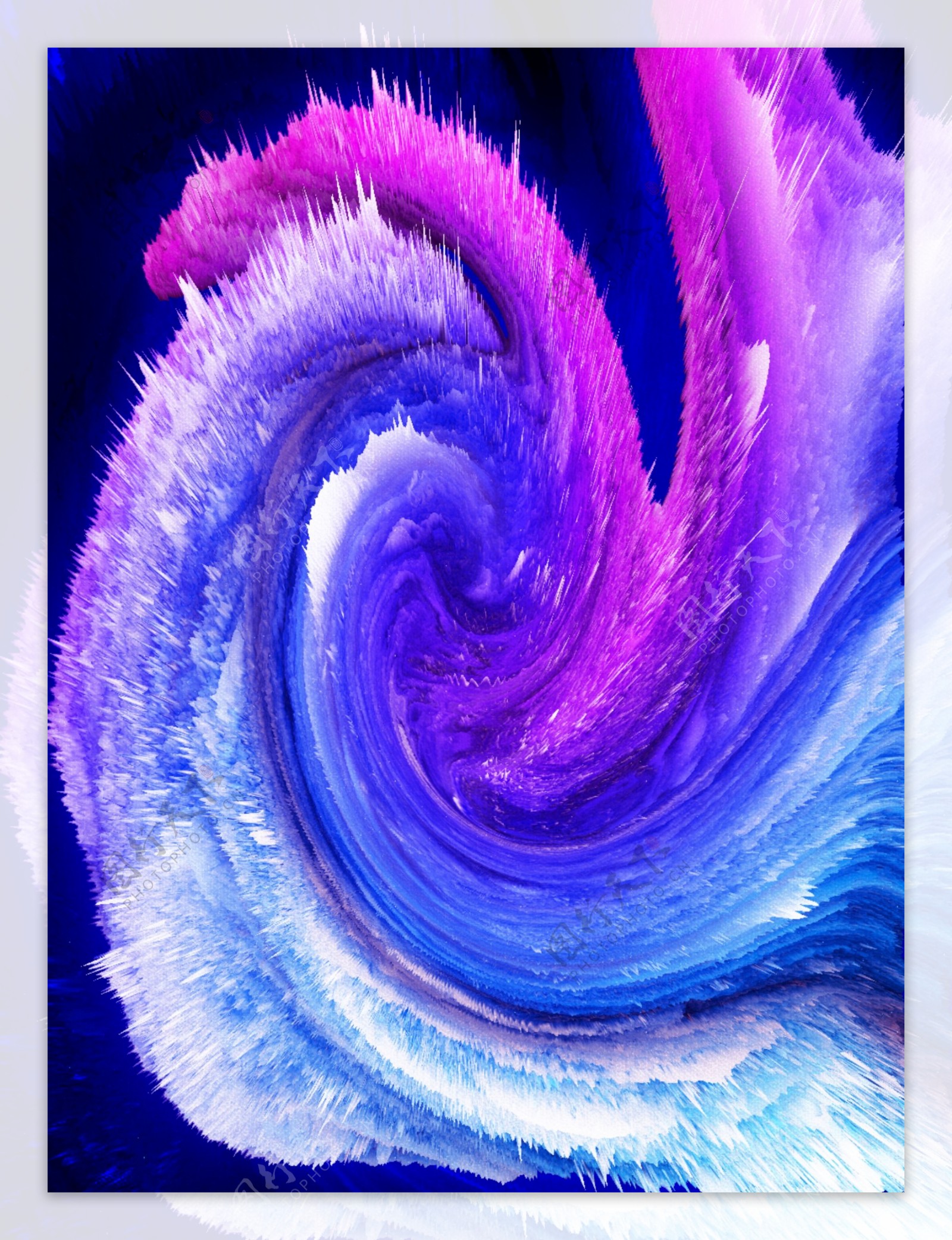 原创抽象三色漩涡紫色大气背景