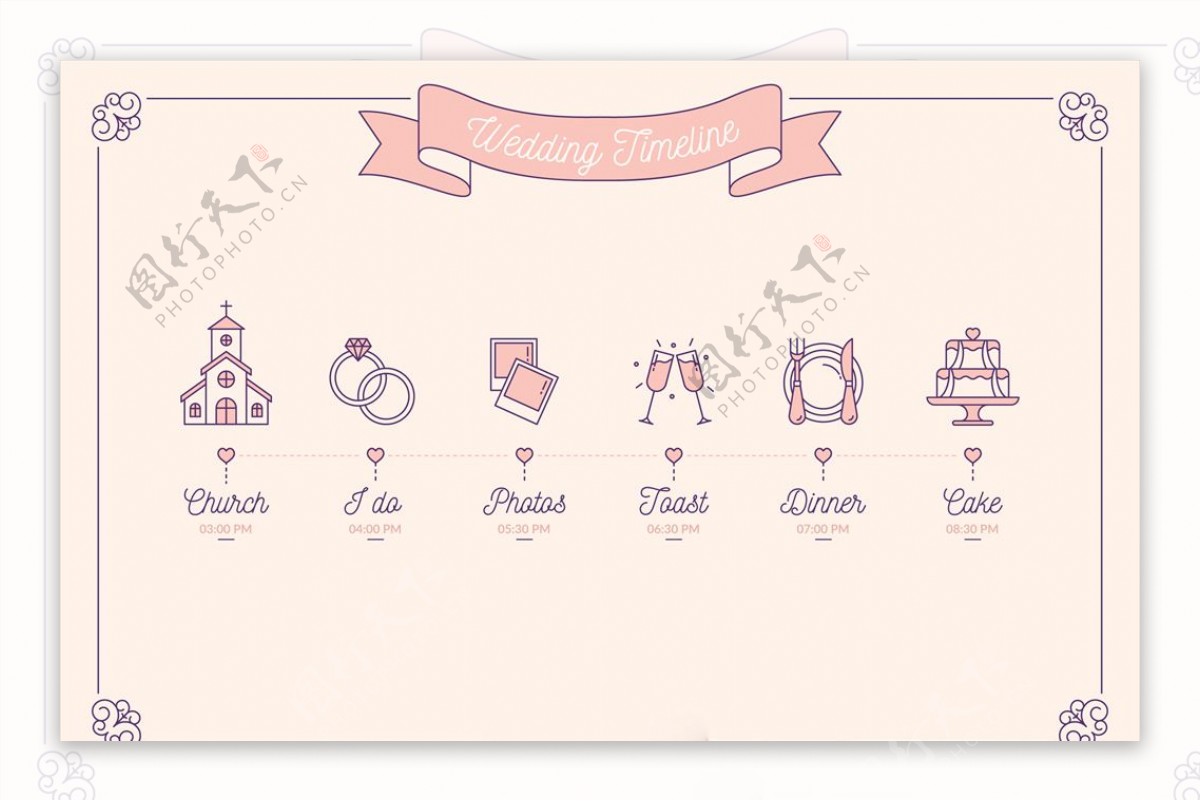 粉色艺婚礼主题ICON图标设计