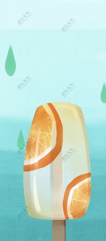 夏天冰棒橙子