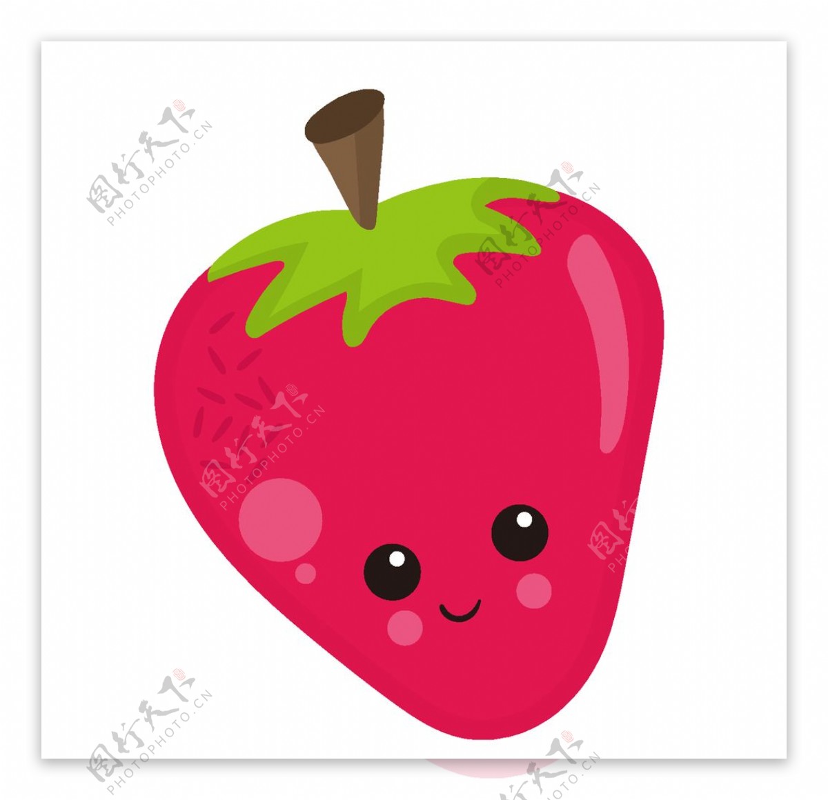 草莓水果创意可爱卡通矢量素材