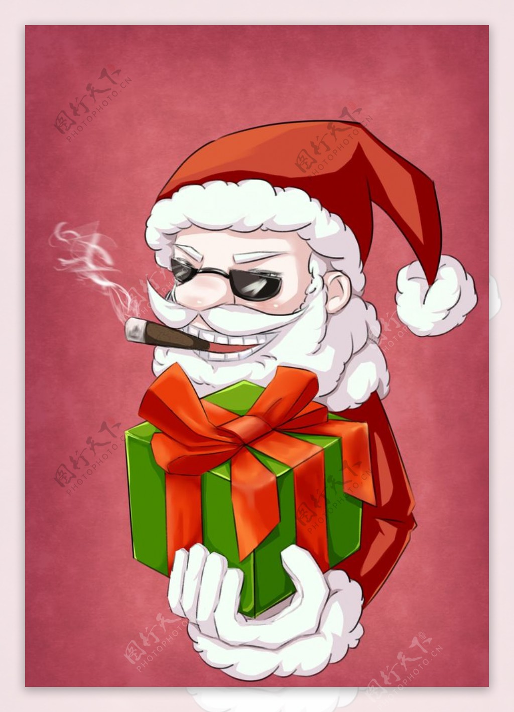 抽雪茄的圣诞老人